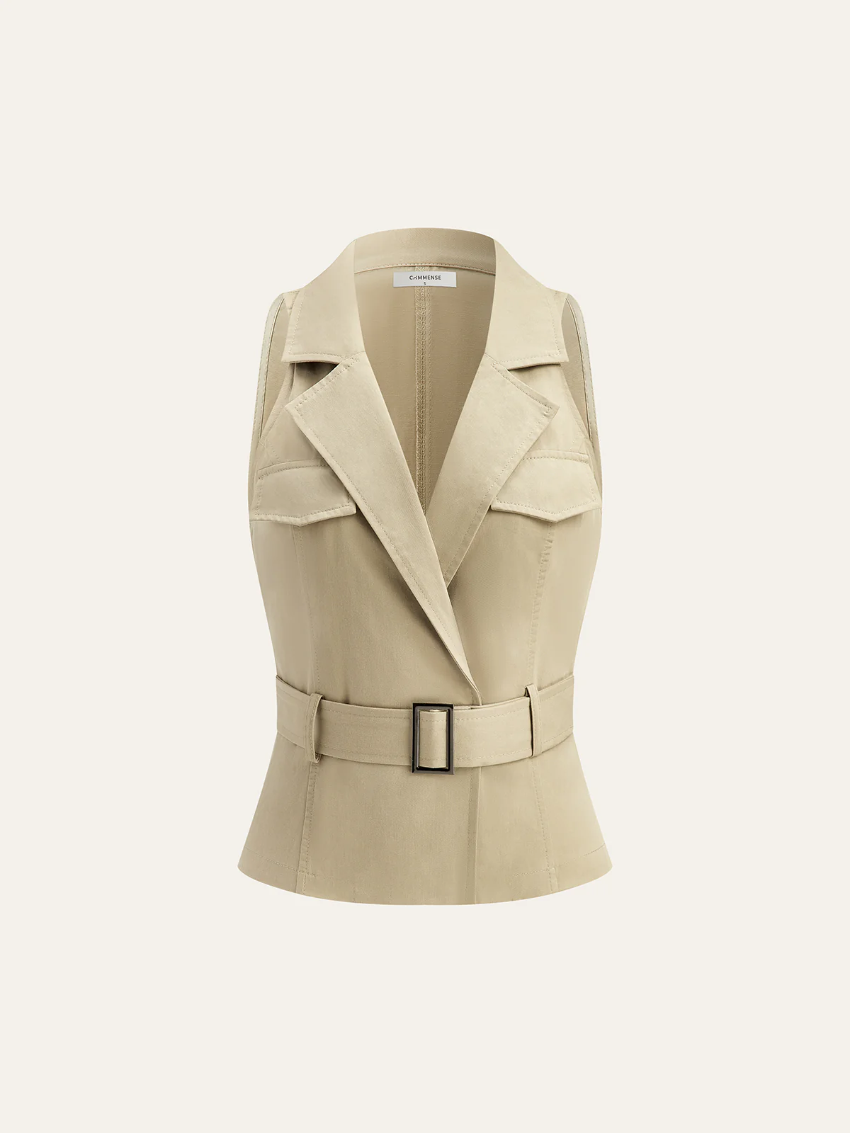 Belted Sleeveless Vest
