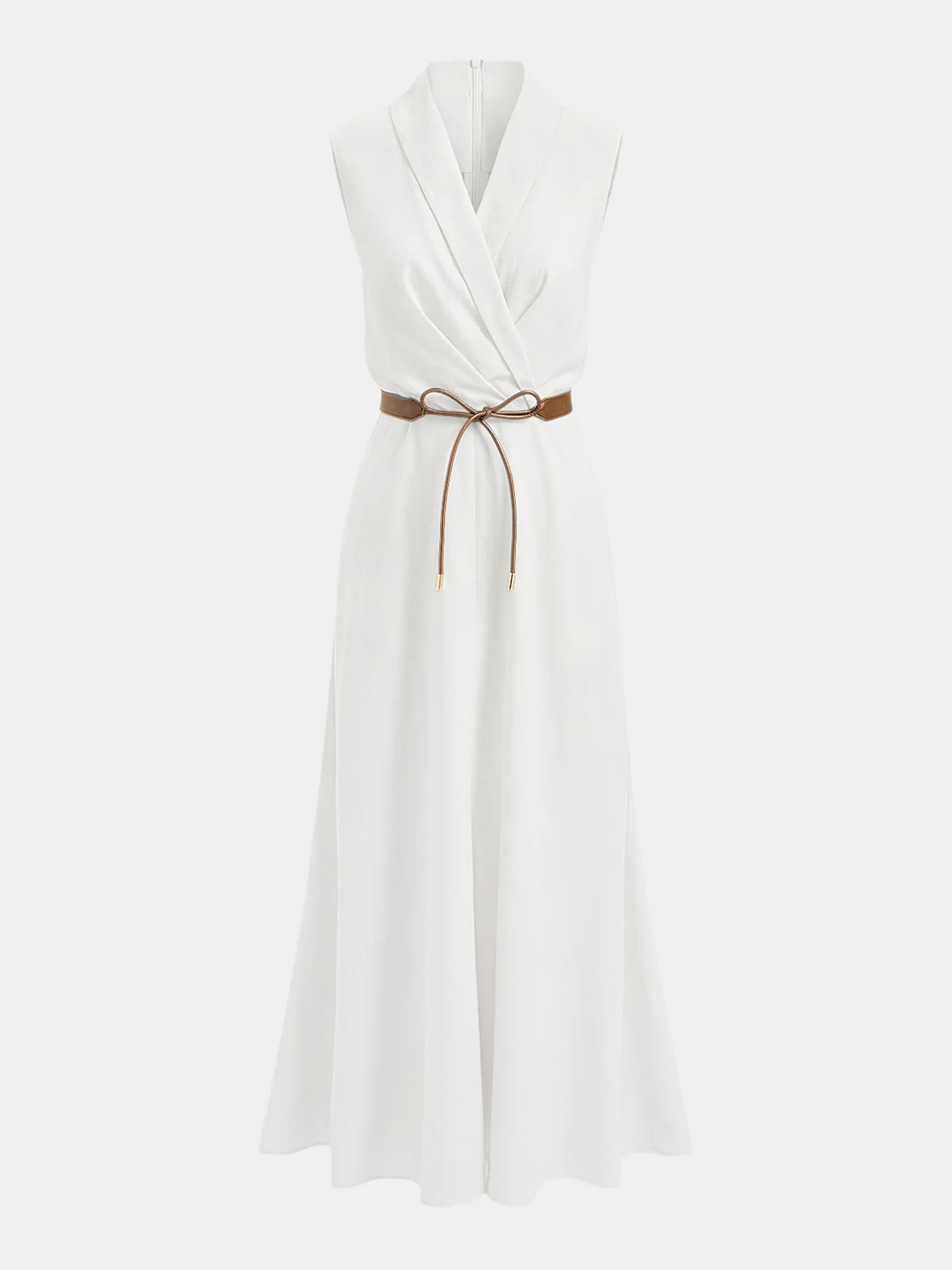 Belted Sleeveless Wrap Maxi Dress - Image 5