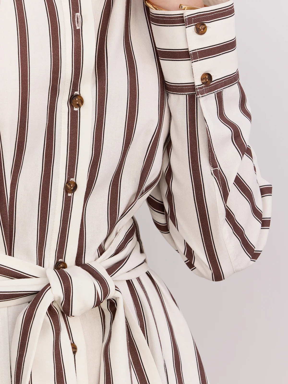 Belted Striped Shirt Dress - Image 5