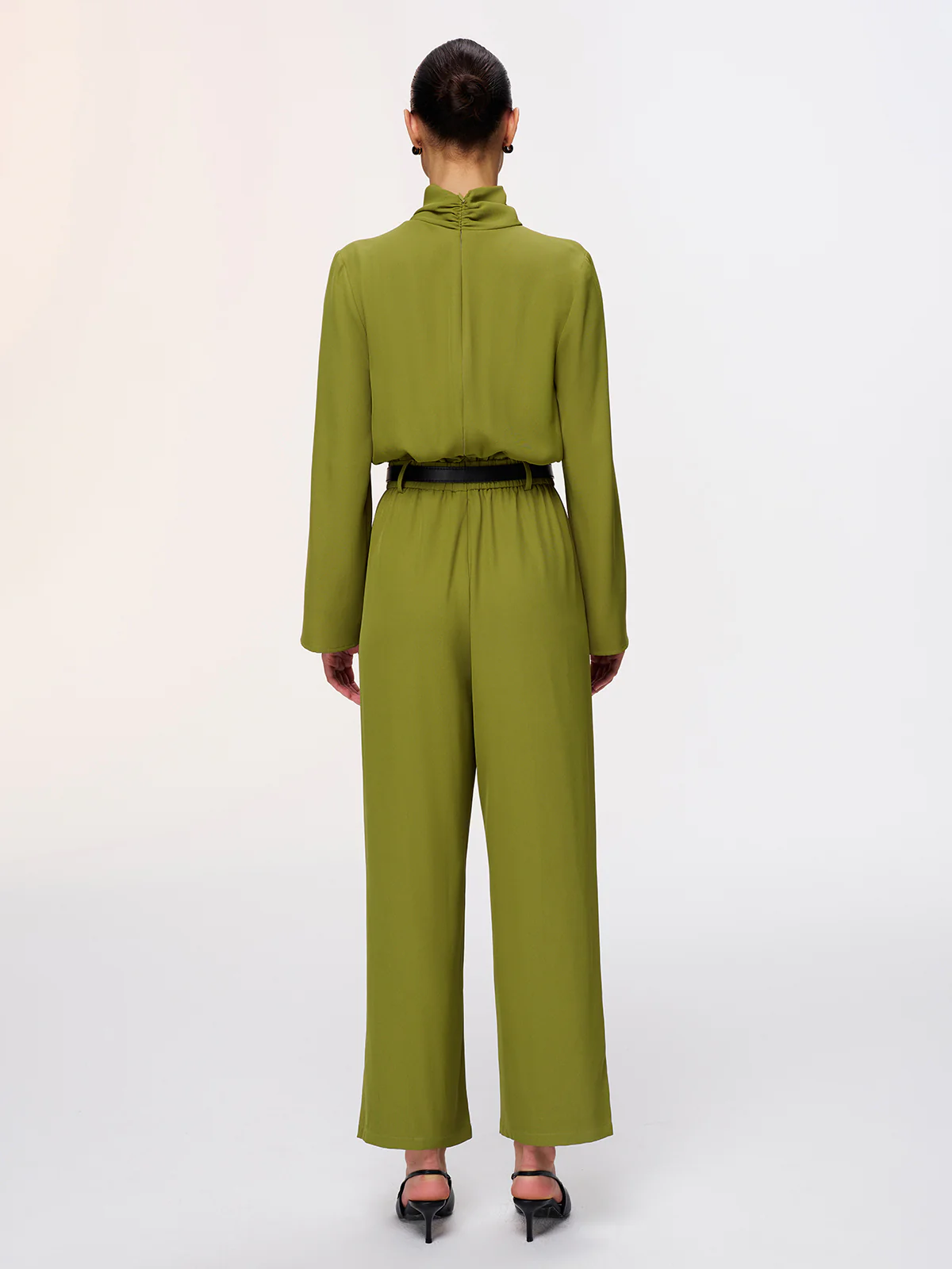 Belted Twist-Neck Wide-Leg Jumpsuit - Image 4