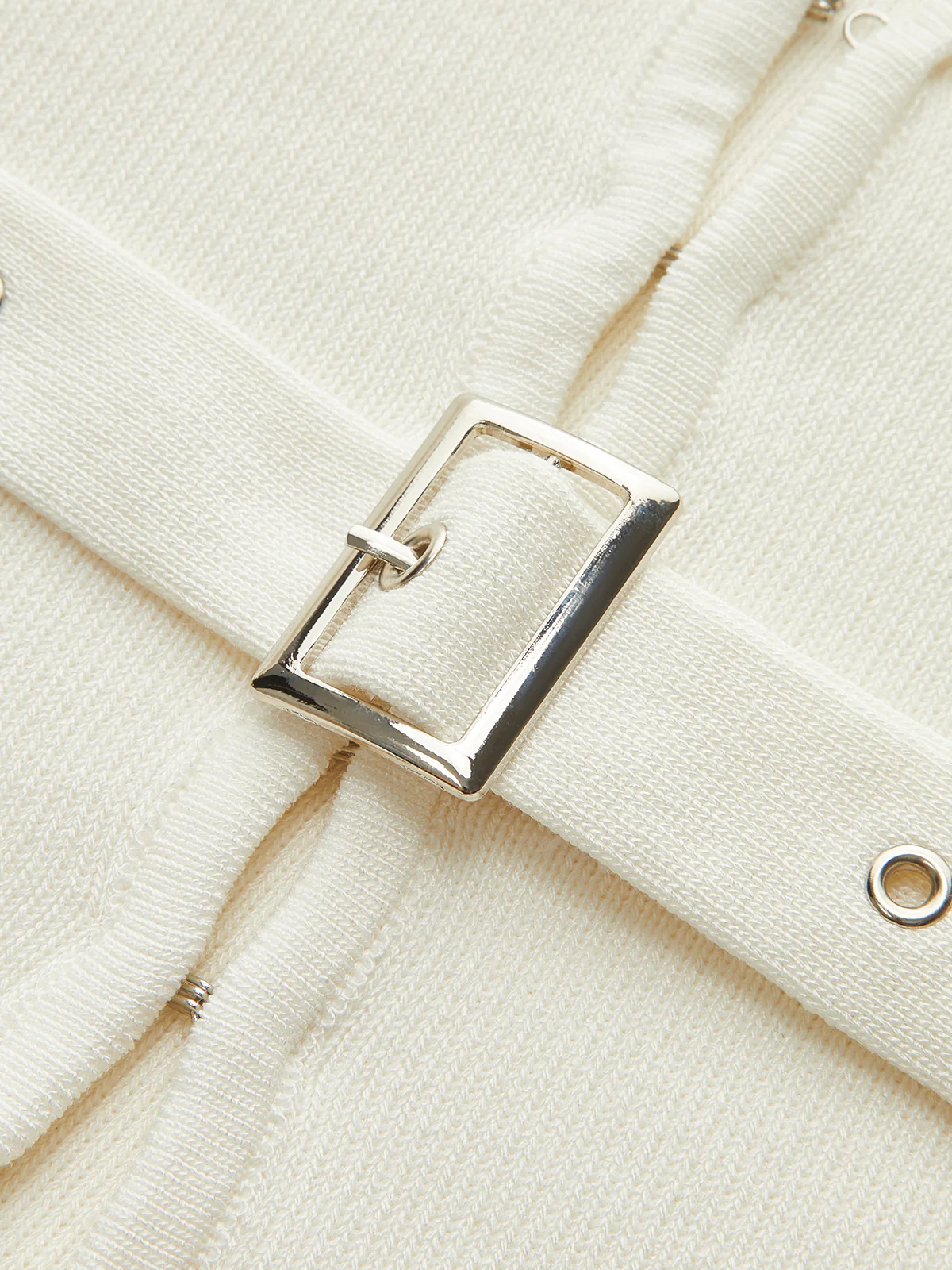 Belted V-Neck Knit Cardigan - Image 6