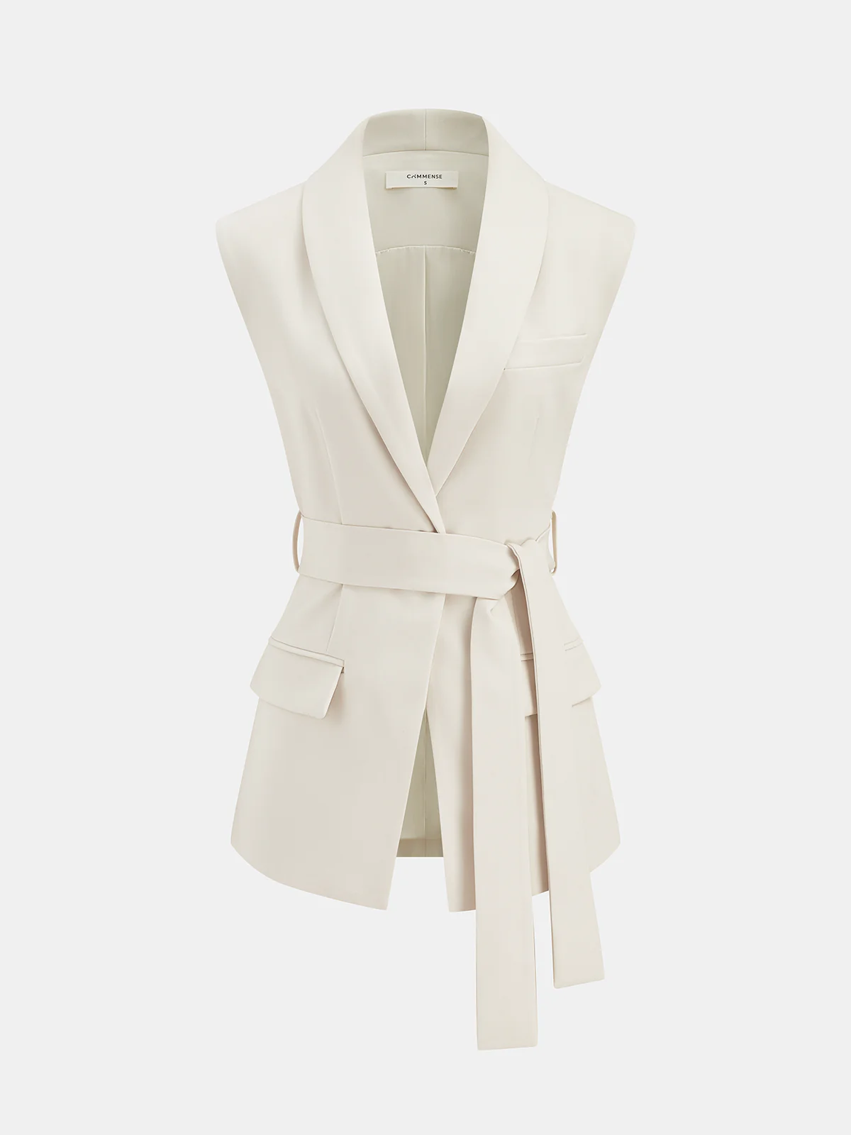 Belted Waistcoat Vest & Pleated Mini Skirt Set - Image 3
