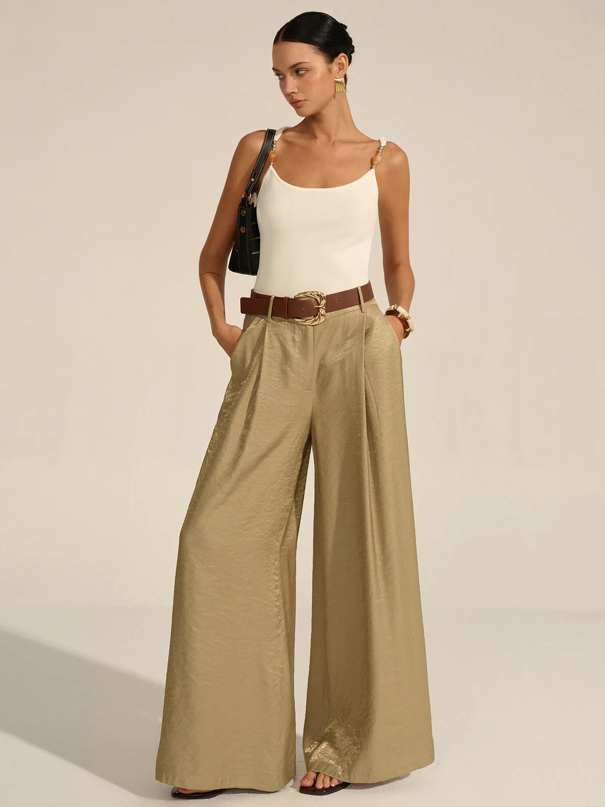 Belted Wide-Leg Pants - Image 5
