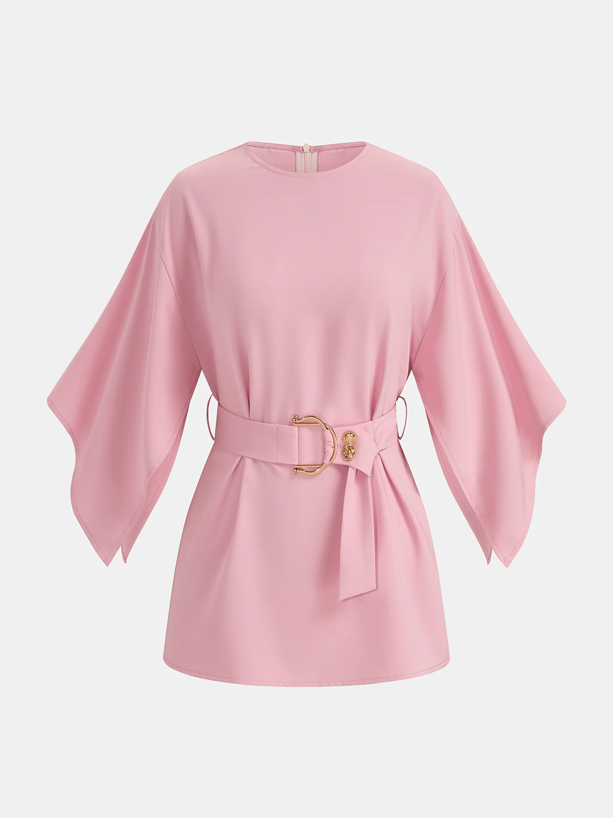 Belted Wide Sleeve Top & Shorts Set - Image 2