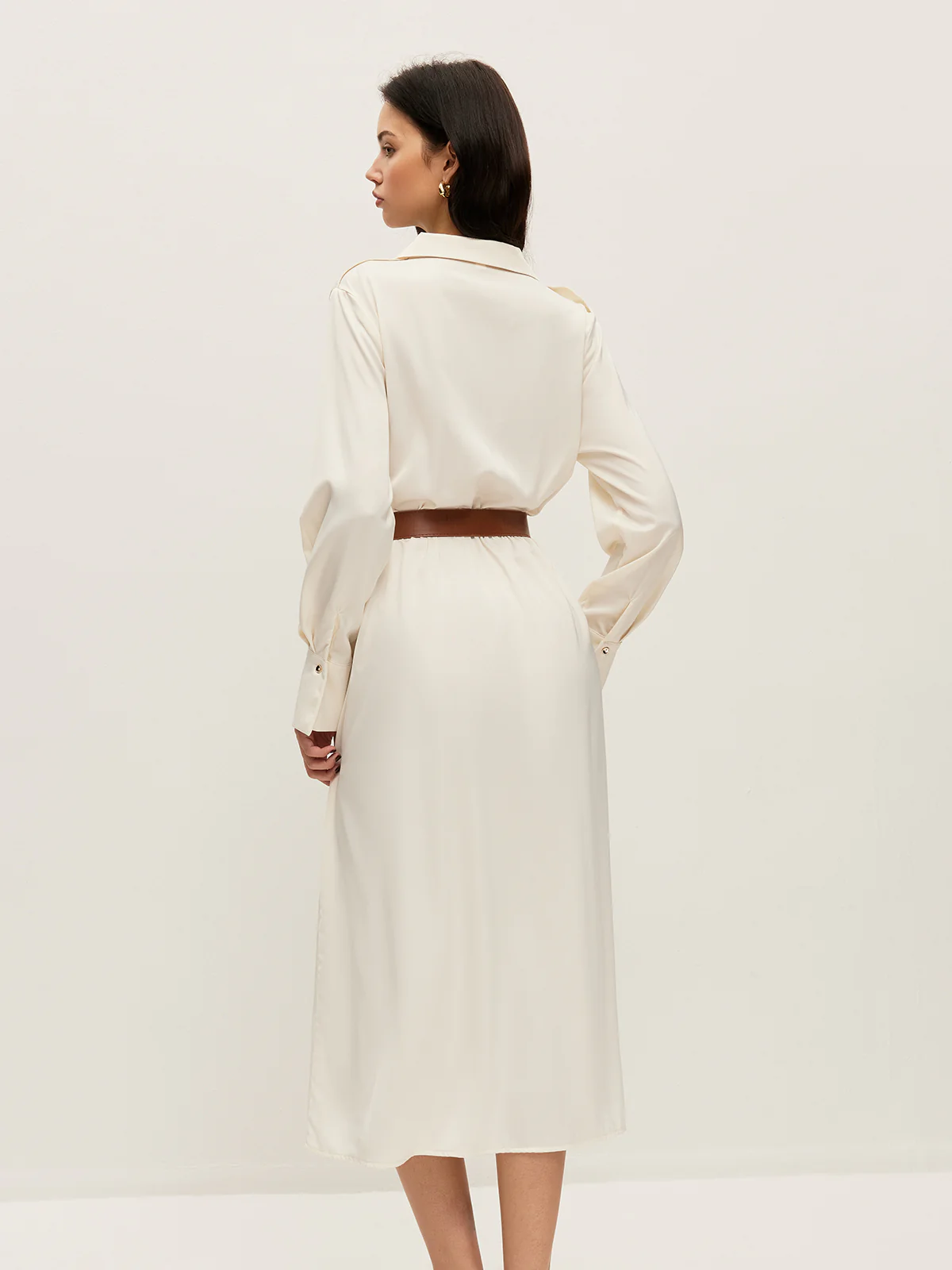 Belted Wrap-Style Shirt Dress - Image 6