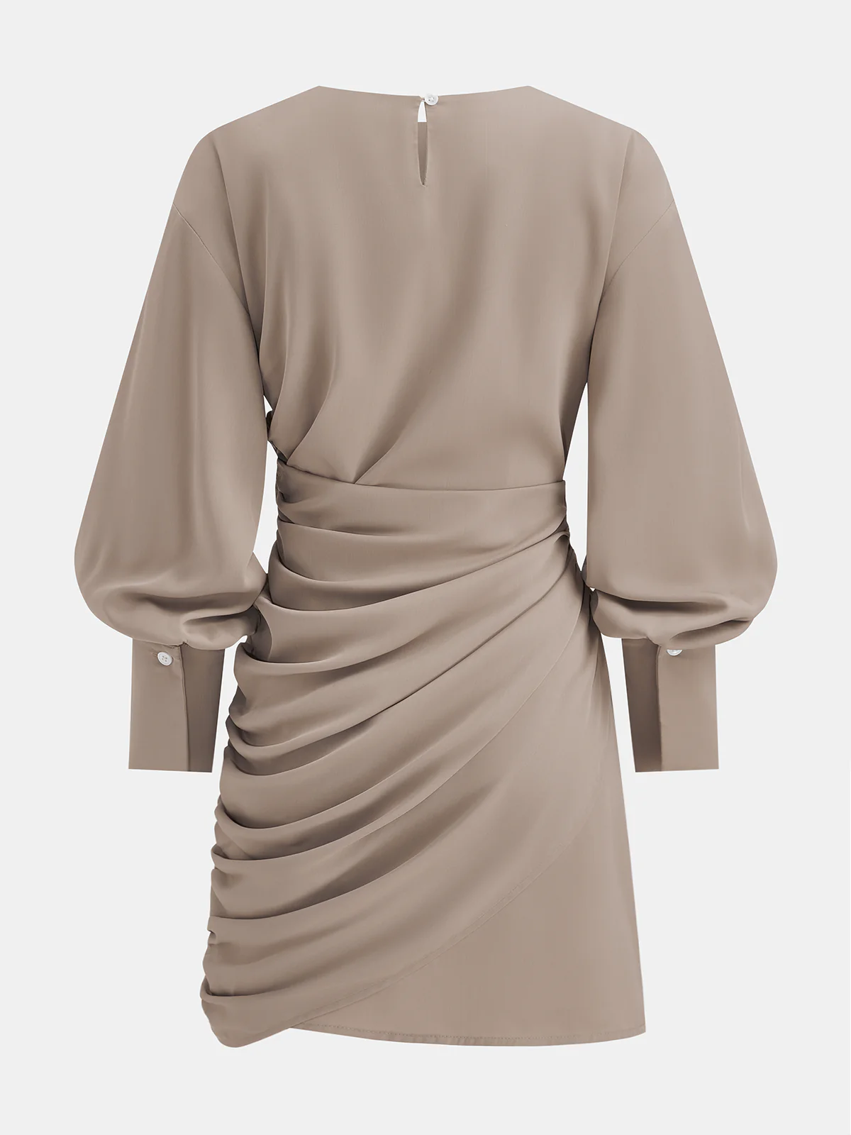 Bishop Sleeve Draped Mini Dress - Image 2