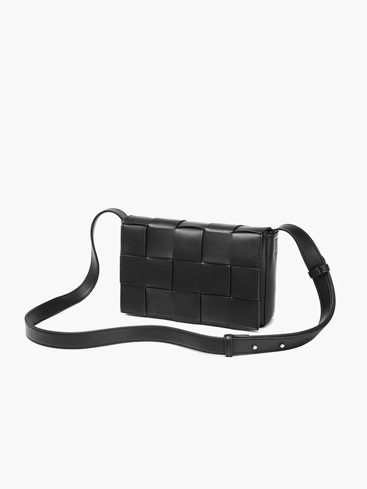 Black Woven Crossbody Bag - Image 2