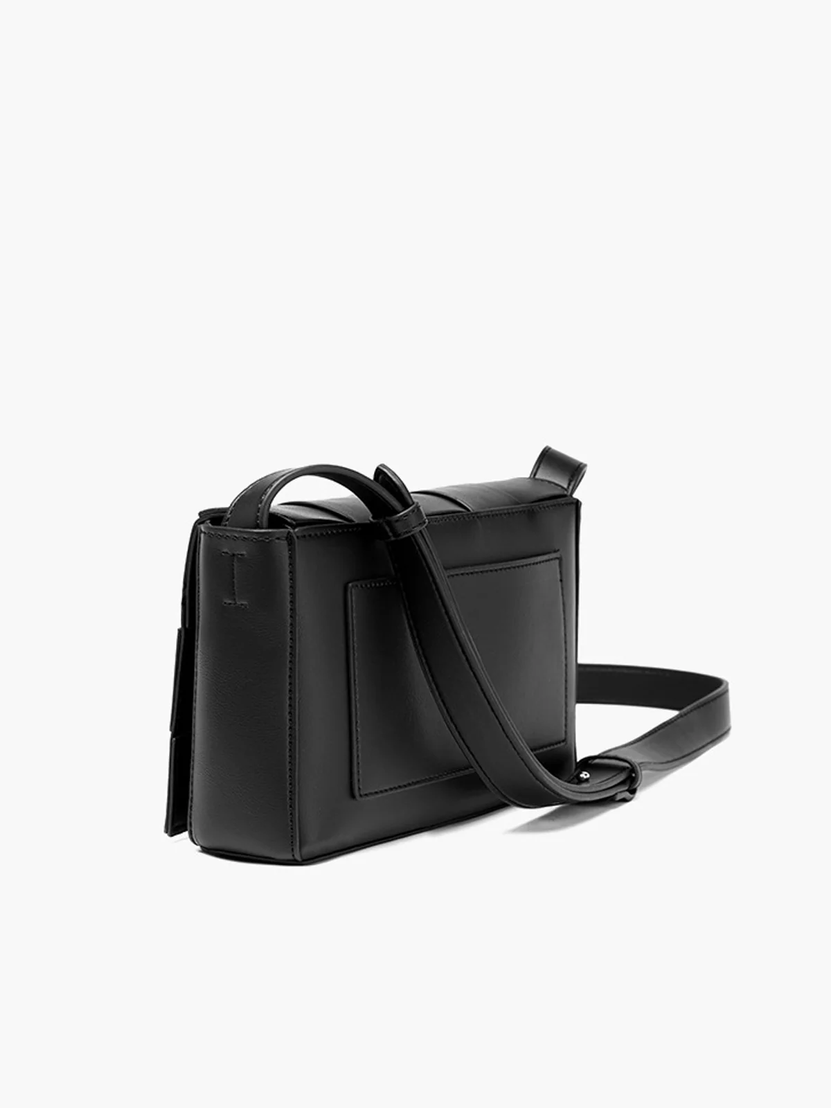 Black Woven Crossbody Bag - Image 3