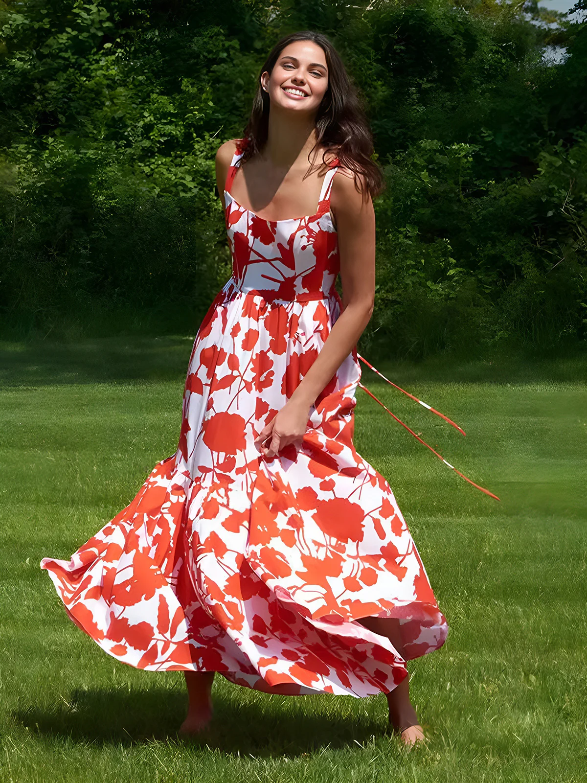 Blooming In Summer Floral Print Cami Long Dress - Image 3