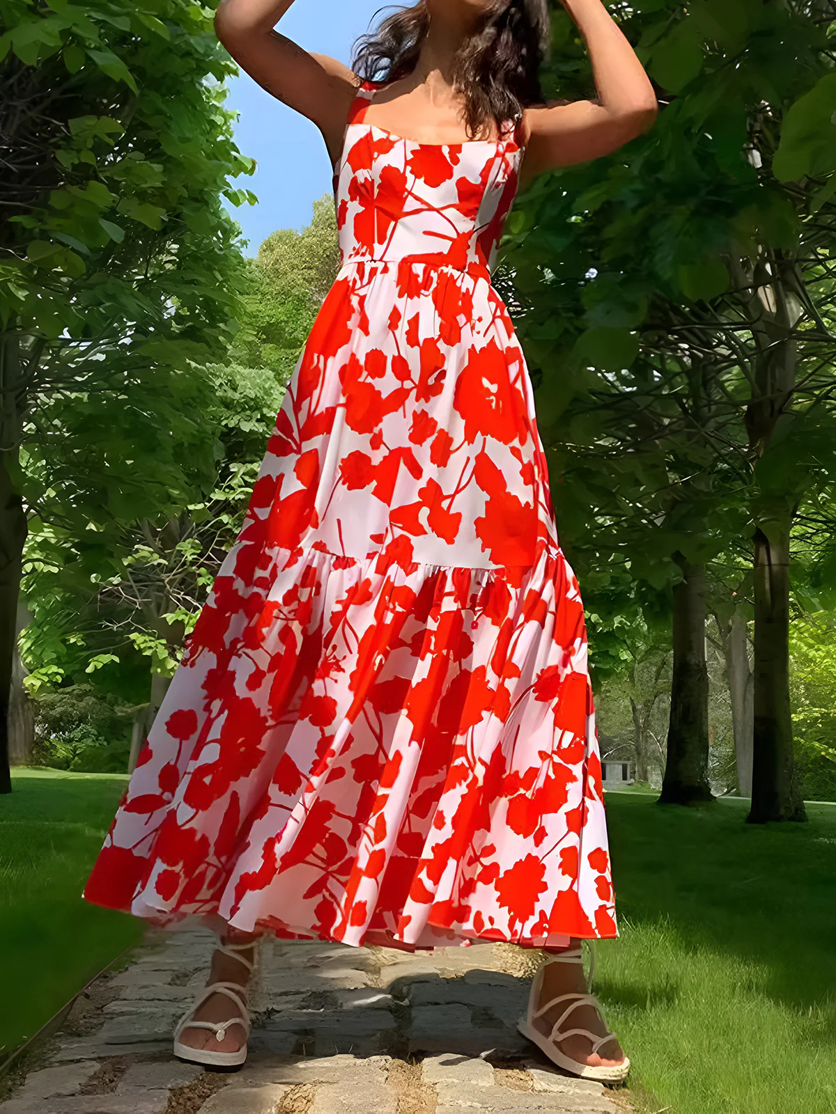 Blooming In Summer Floral Print Cami Long Dress - Image 4