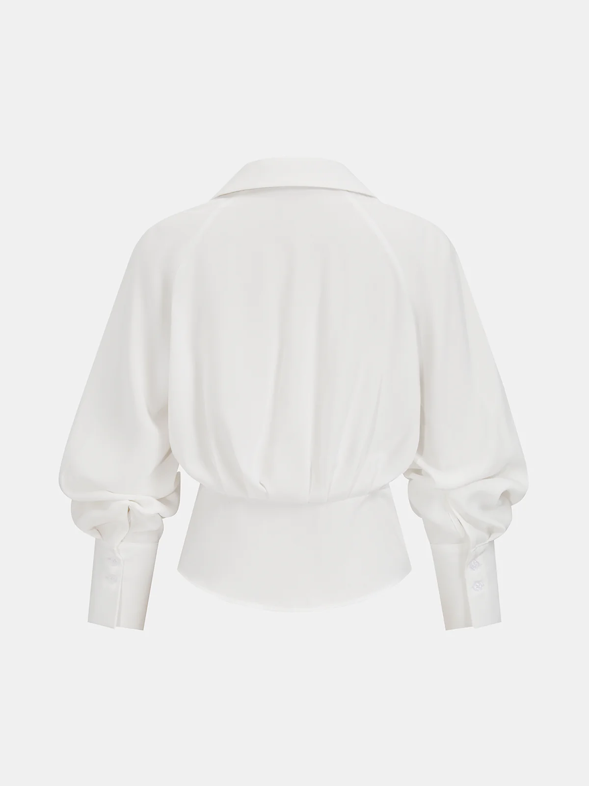 Bloused Waist Wrap-Front Blouse - Image 2