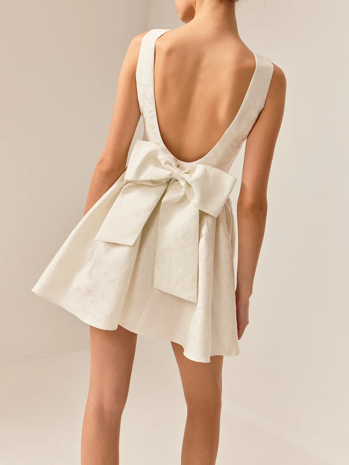 Boat Neck Backless Panel Dress - Image 4