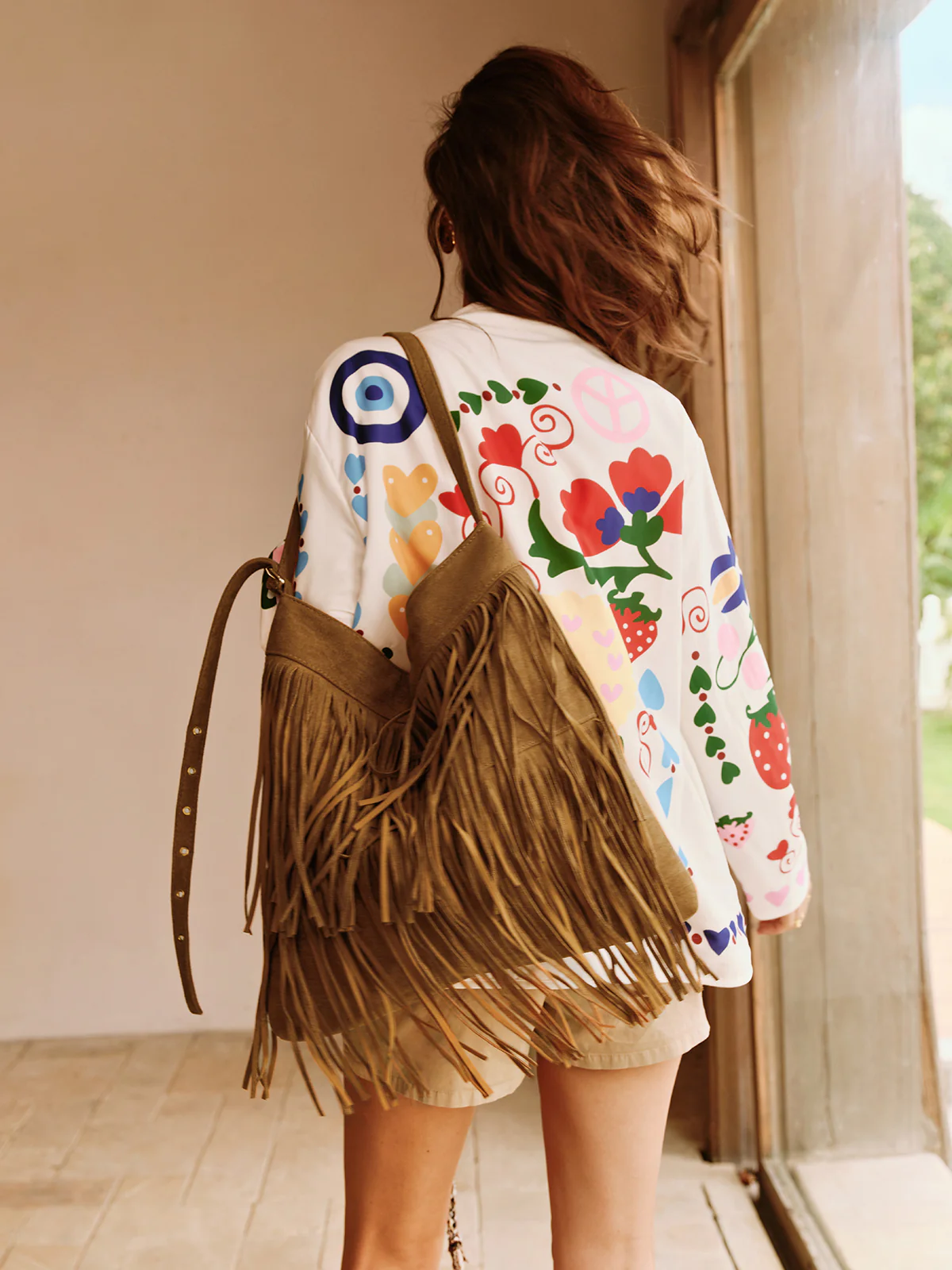 Boheme Buckle-Design Tassel Shoulder Bag - Image 2
