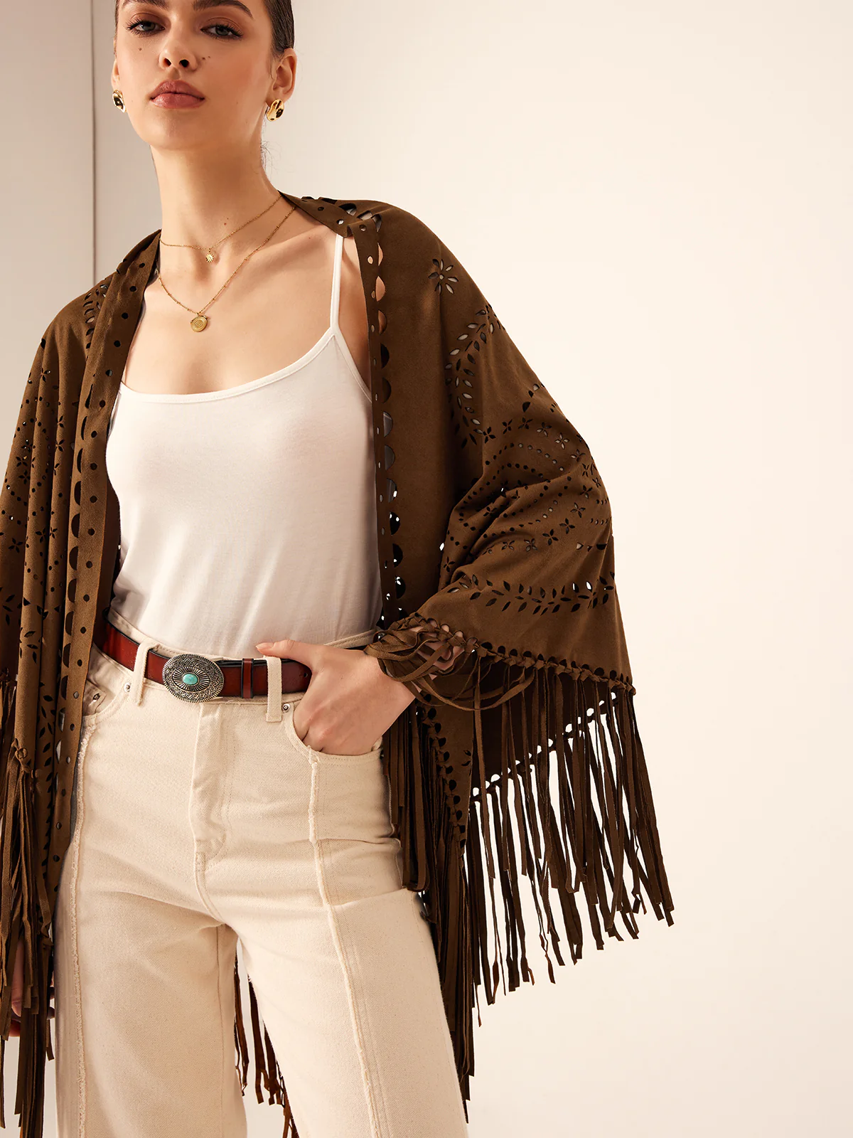 Boheme Hollow Tassel Shawl - Image 6