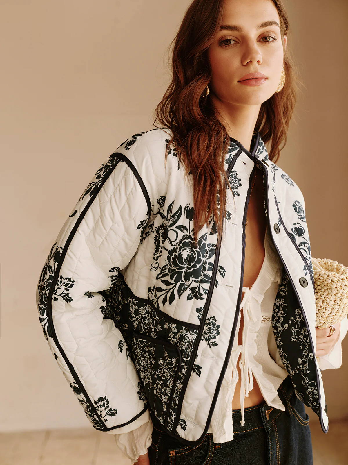 Boheme Printed Piping Cozy Jacket - Image 4