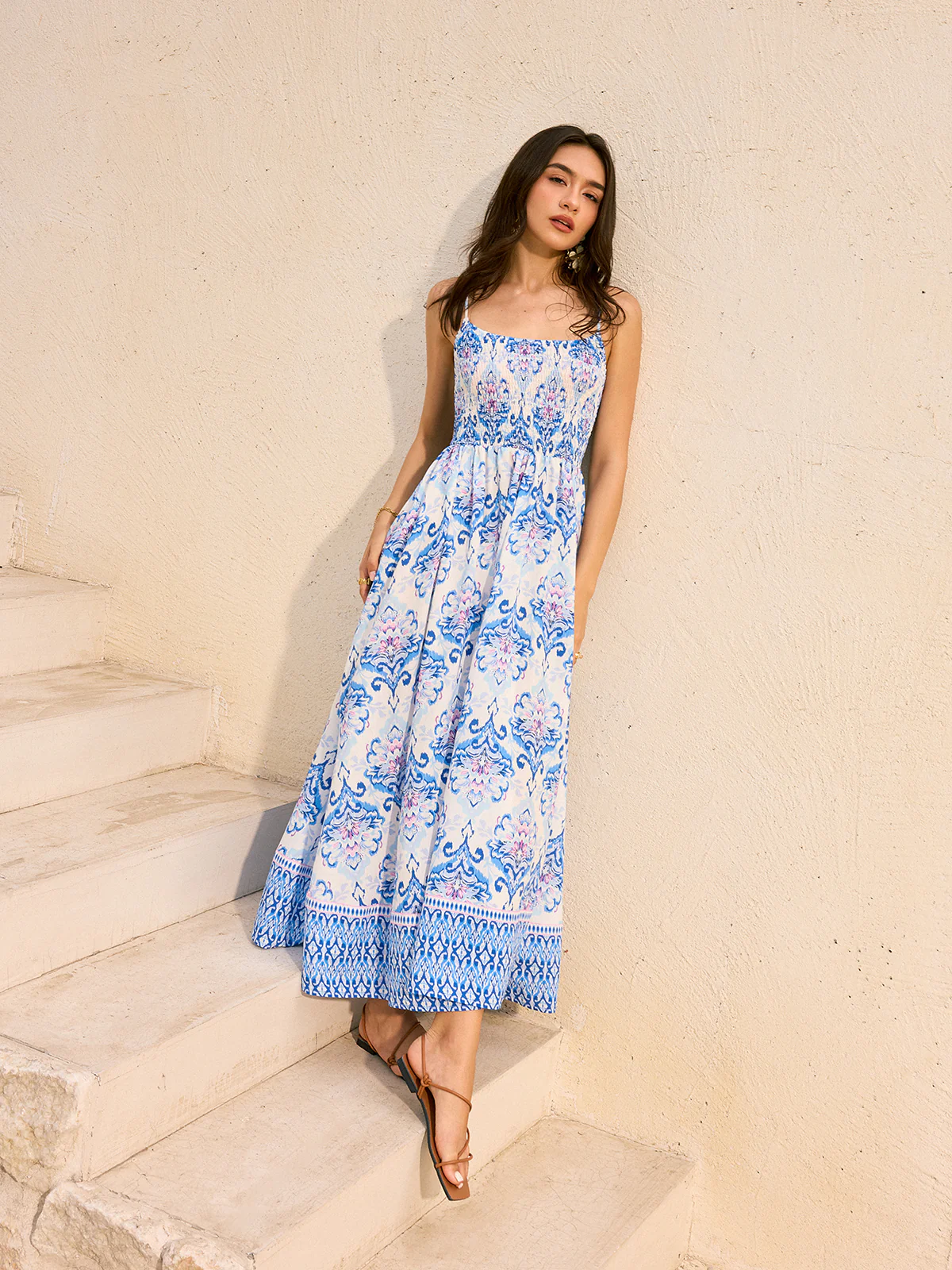 Bohemian Floral Print Maxi Dress - Image 4