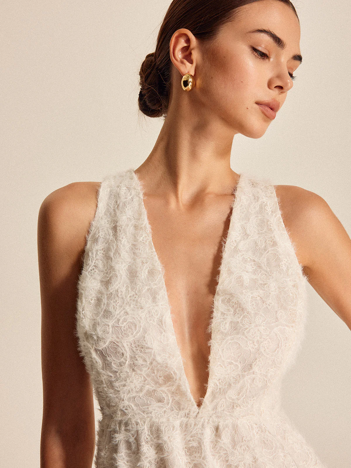 Boho Deep V-Neck Lace Dress - Image 2