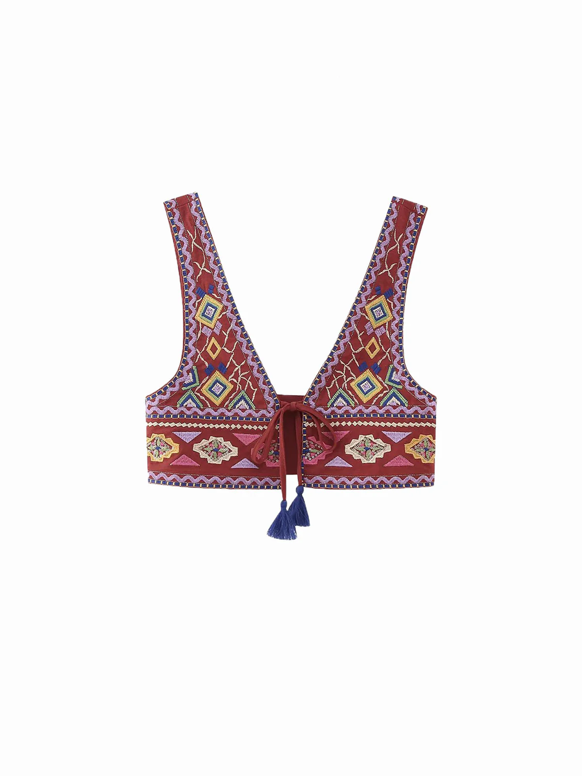 Boho Embroidery Knotted Tank Top - Image 4