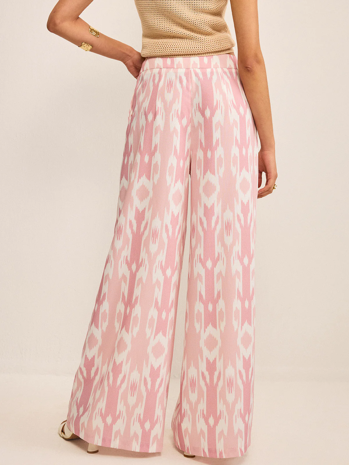 Boho Linen-Look Wide-Leg Pants - Image 2