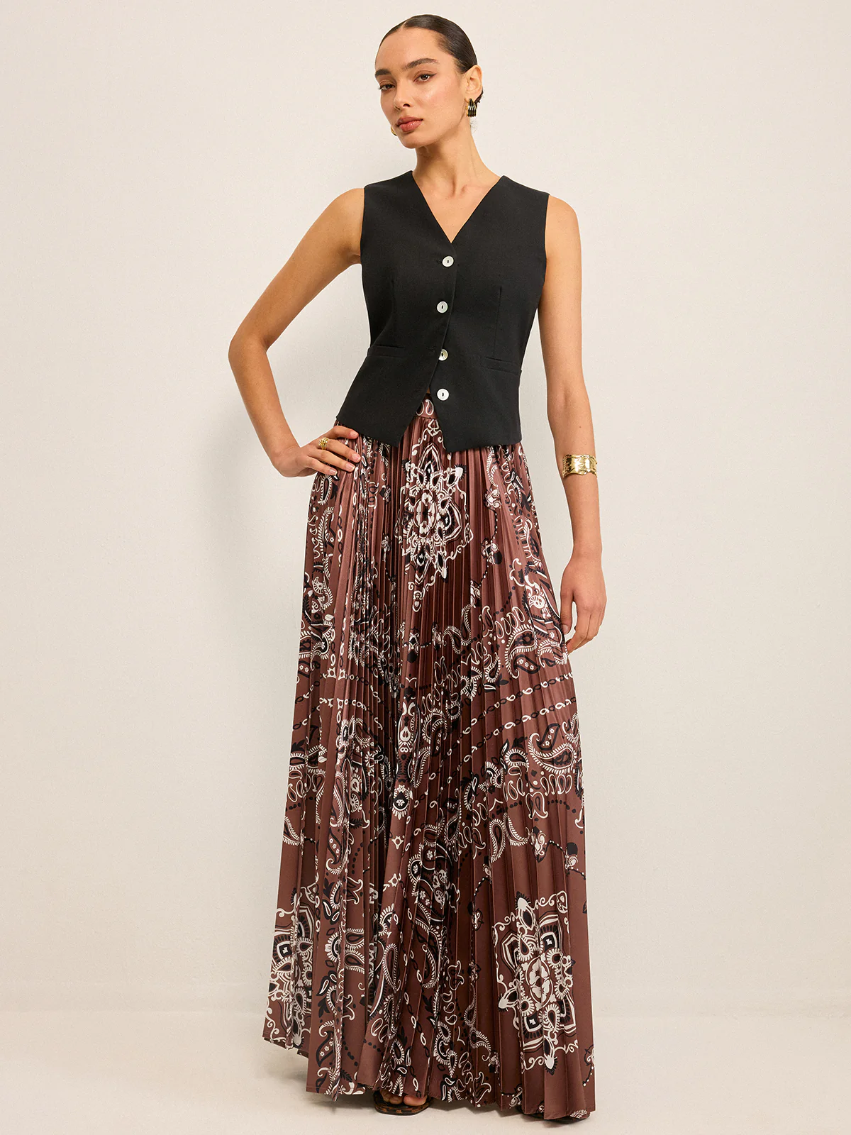 Boho Pleated Maxi Skir - Image 5