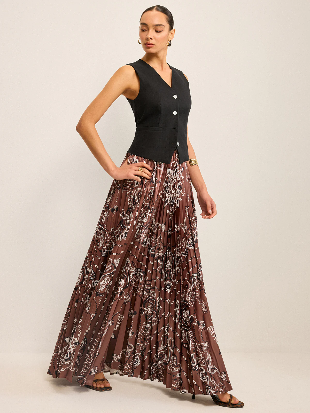 Boho Pleated Maxi Skir - Image 6