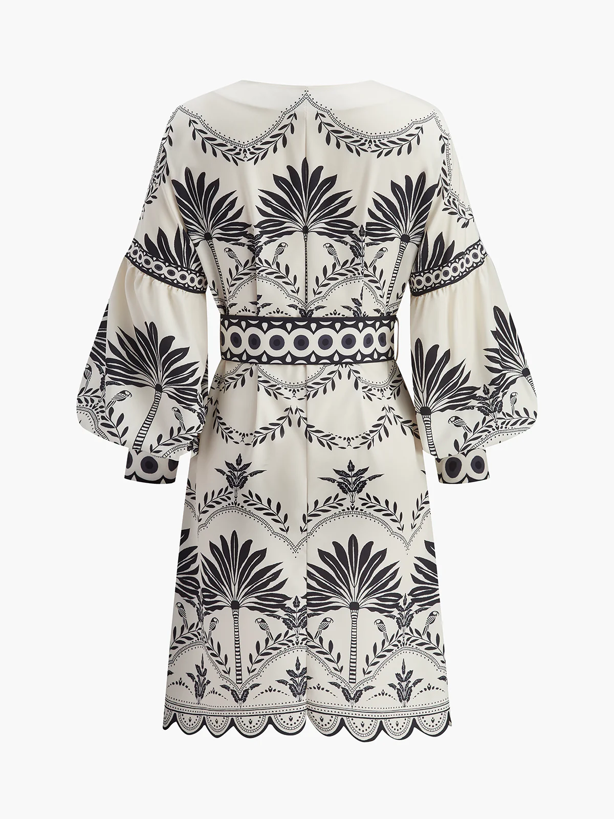Boho Print V-Neck Belted Dress - Image 2