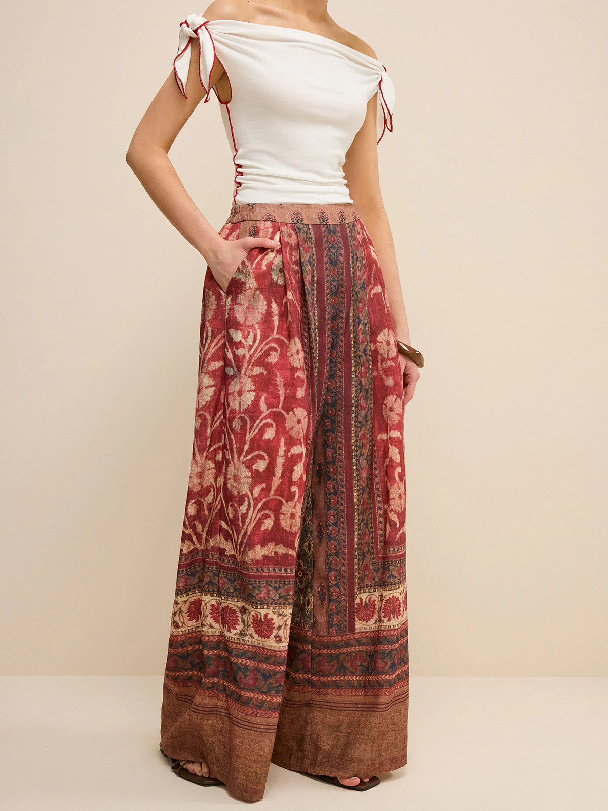 Boho Print Wide-Leg Pants - Image 5