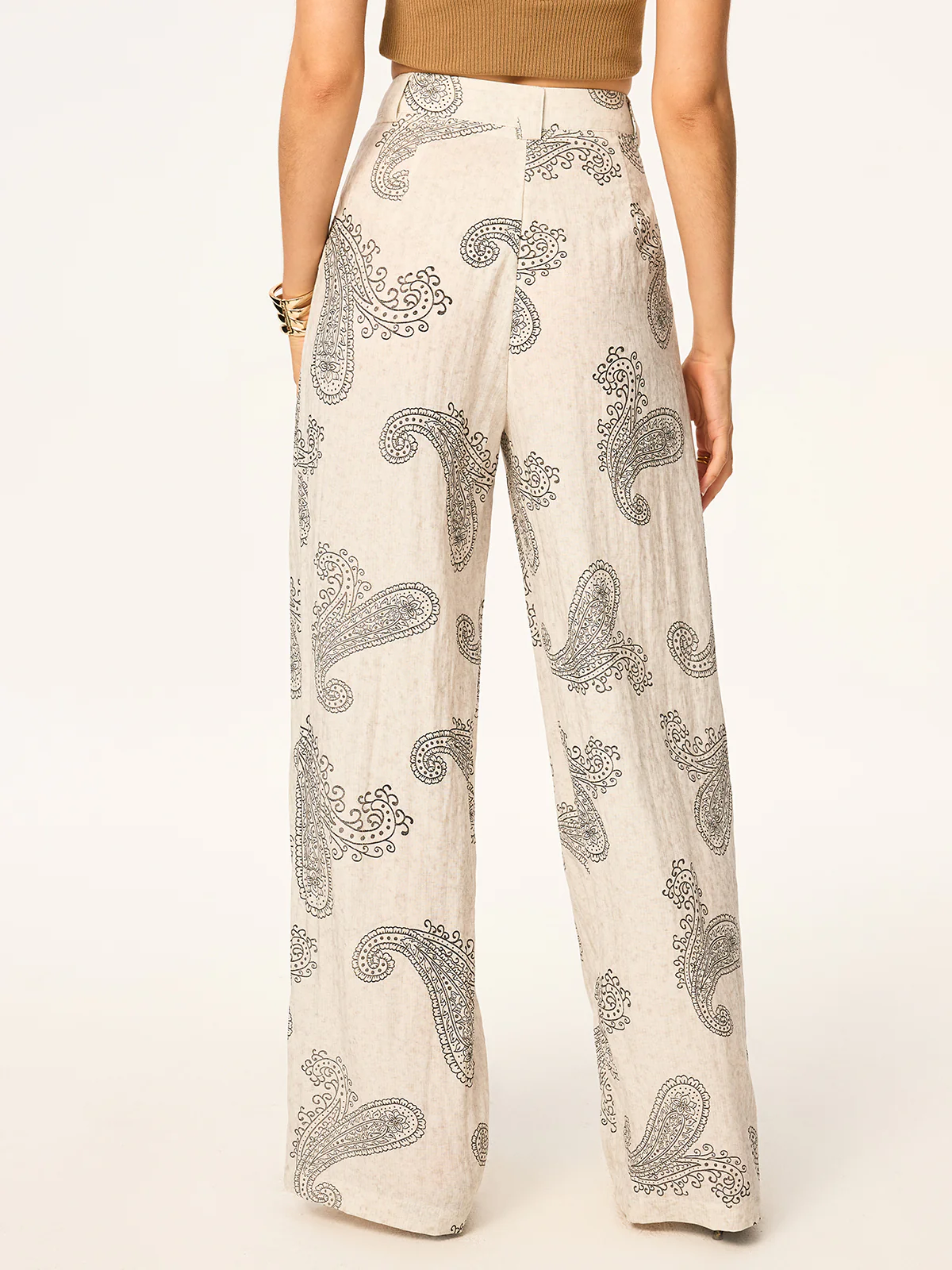 Boho Print Wide-Leg Pants without Belt - Image 6