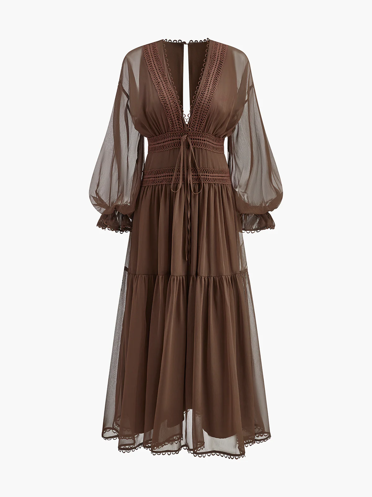 Boho Semi-Sheer Chiffon Dress - Image 7