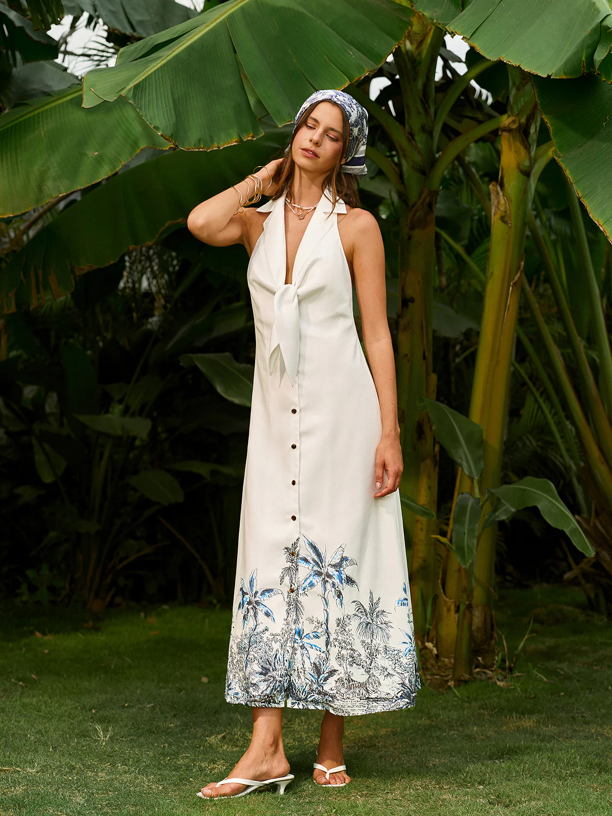 Boho Tie-Front Backless Dress - Image 3