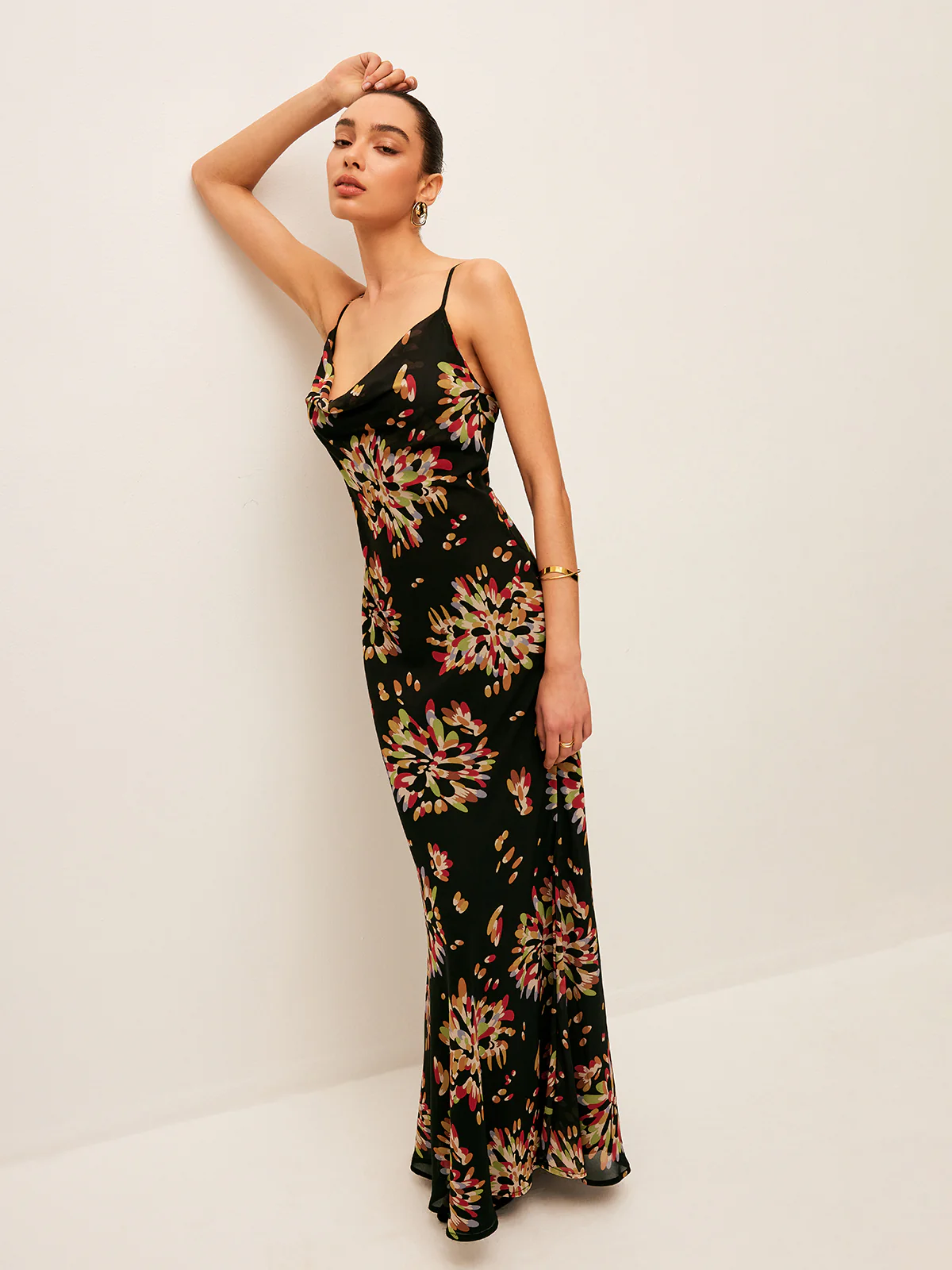 Semi-Sheer Boho Tied Back Chiffon Cami Dress - Image 6