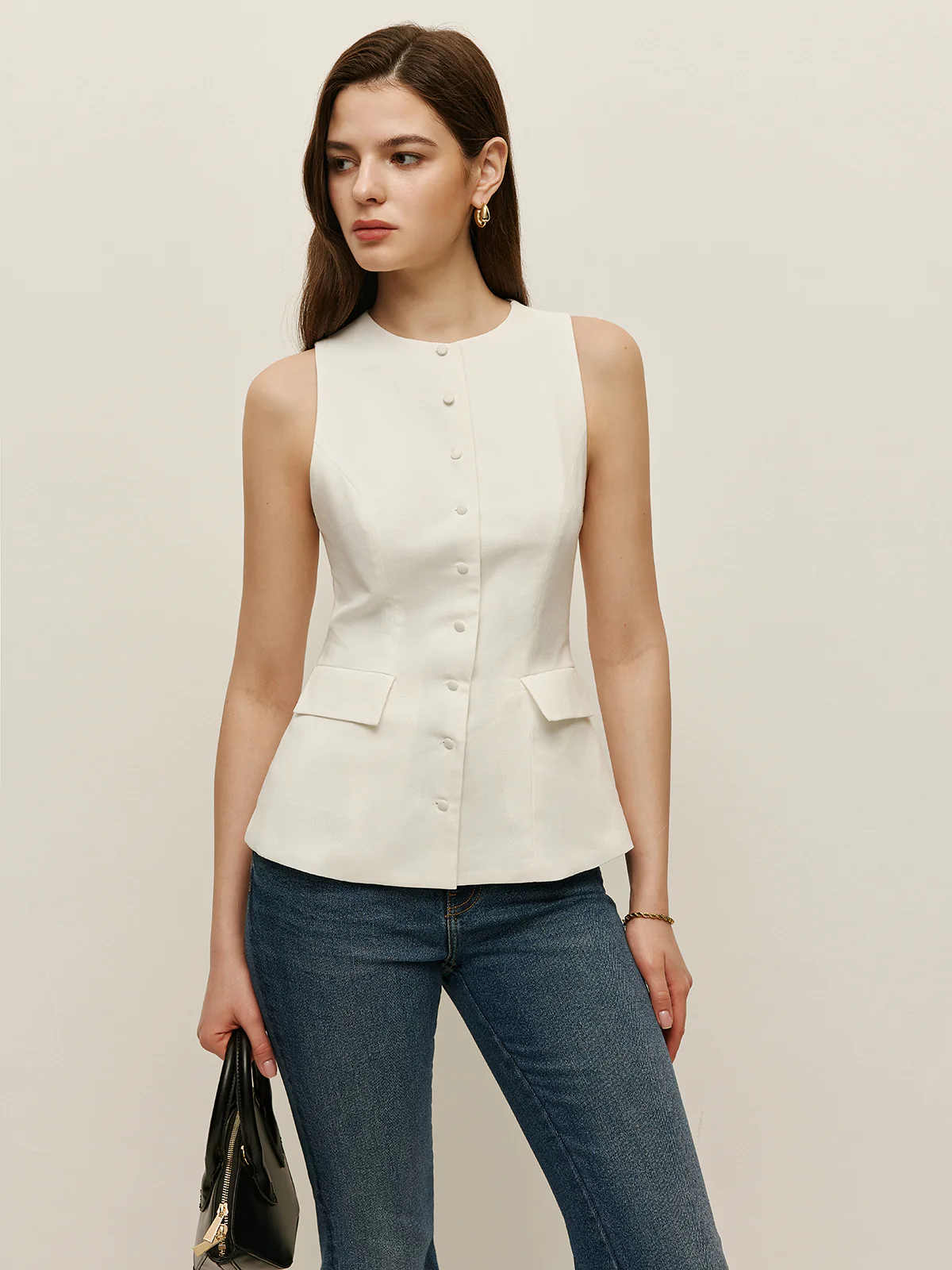 Bow Back Detail Sleeveless Top - Image 3