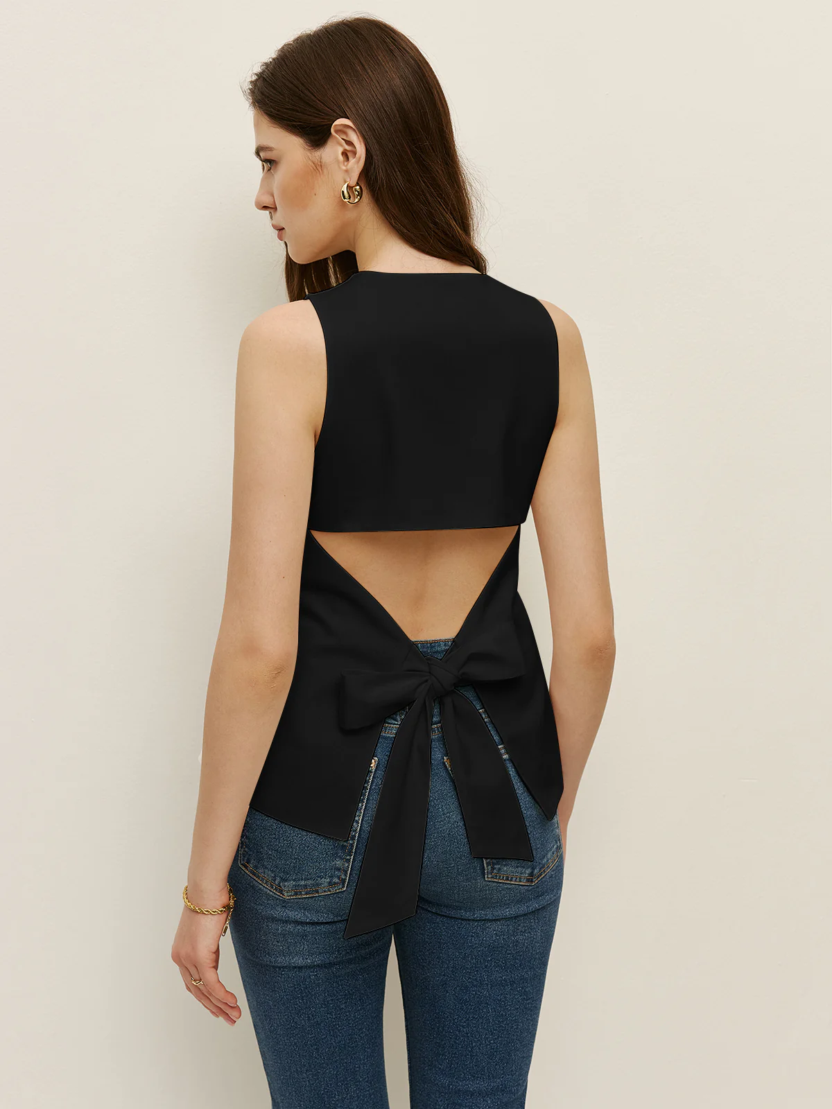 Bow Back Detail Sleeveless Top - Image 7