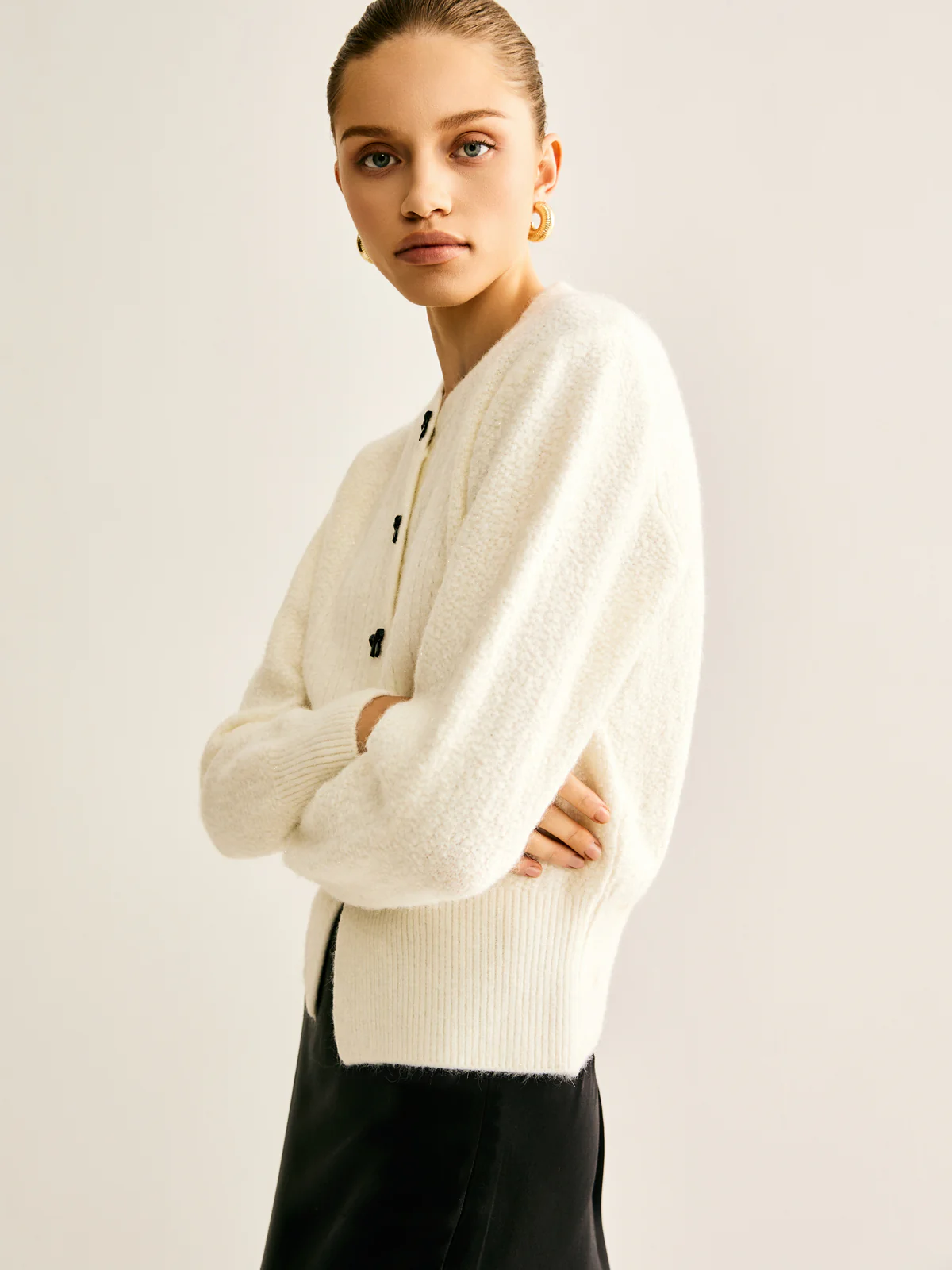 Bow Button Panel Cardigan - Image 5