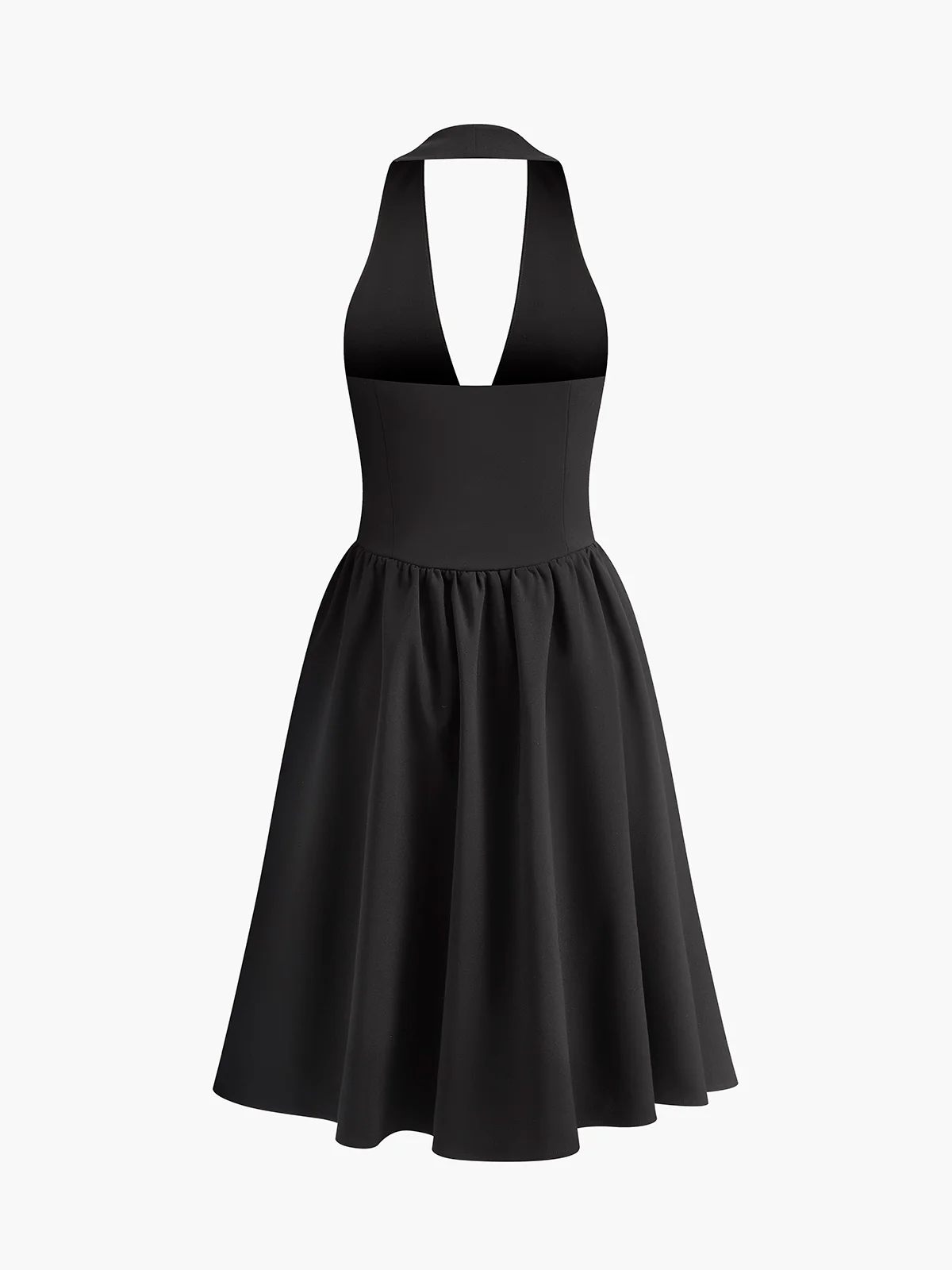 Bow-Decor Cutout Pleated Halter Short Dress - Image 8