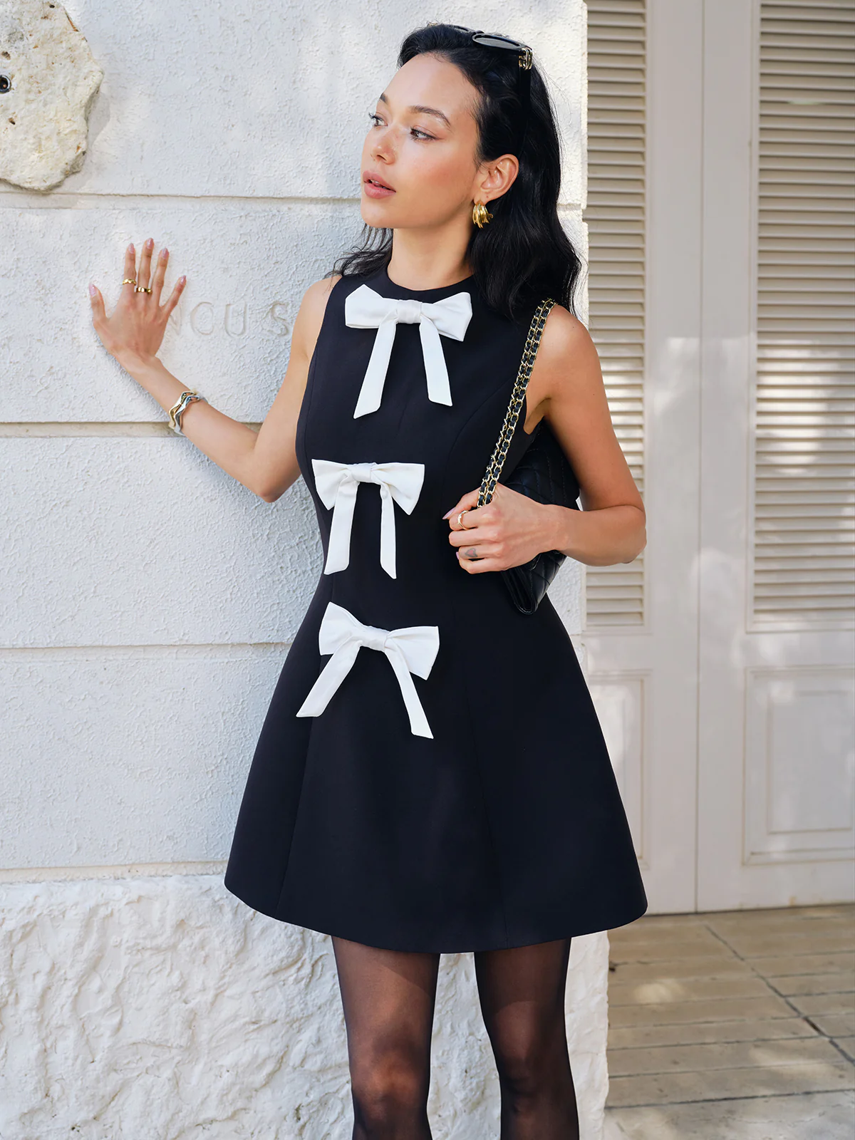 Bow-Decor Zipper Tank Dress - Image 3