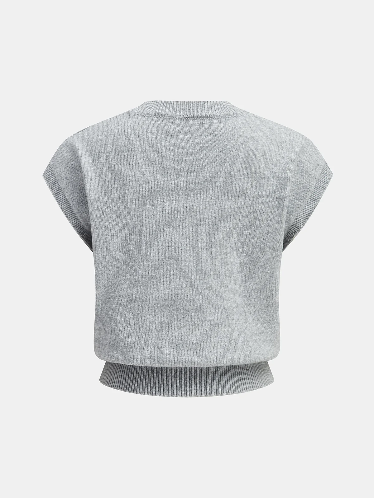 Bow Detail Cap Sleeve Knitted Vest - Image 2