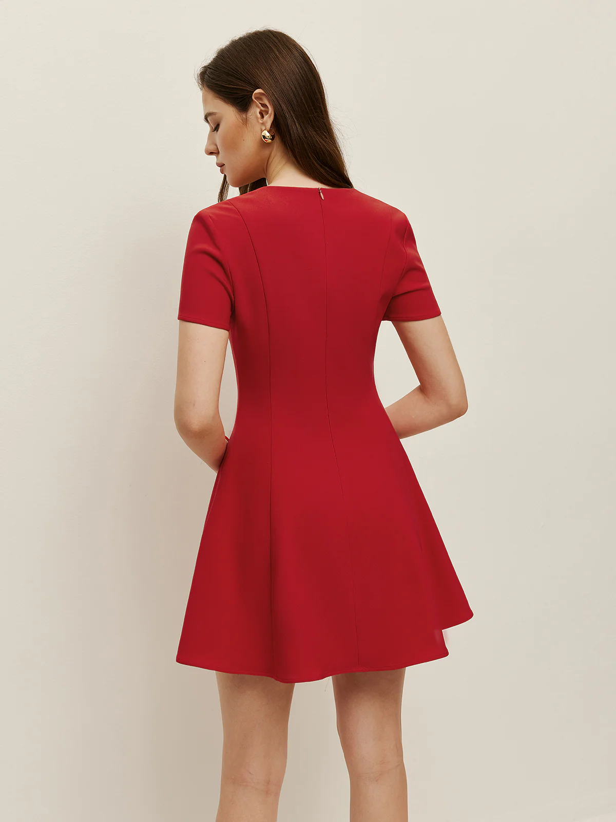 Bow Detail V-Neck Dress - Image 6
