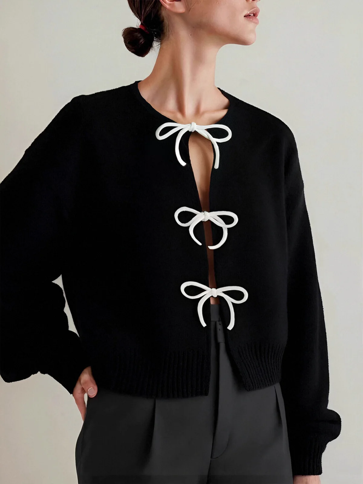 Bow Front Shift Sweater - Image 4