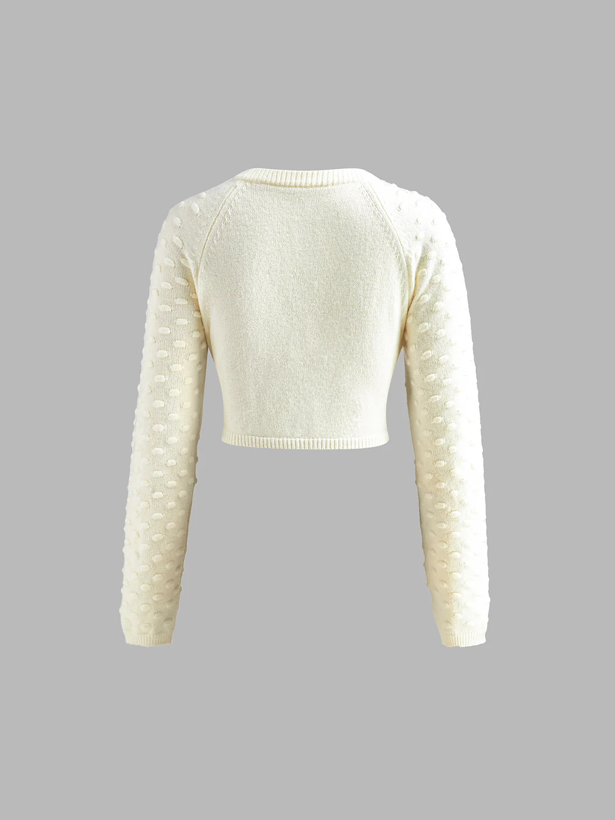 Bow Knotted Cozy Crop Knit Top - Image 3