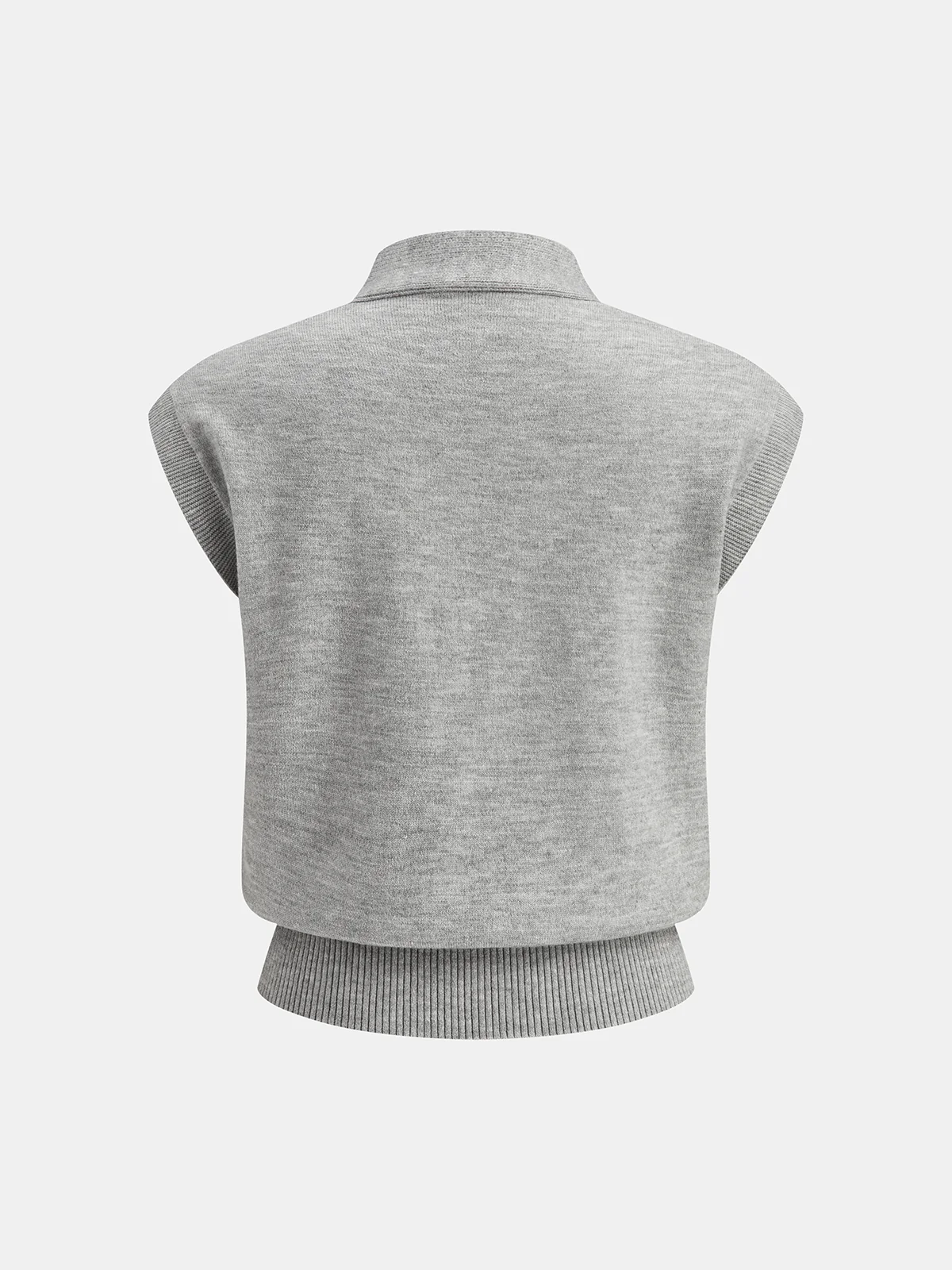 Bow Neck Sleeveless Knit Vest - Image 2