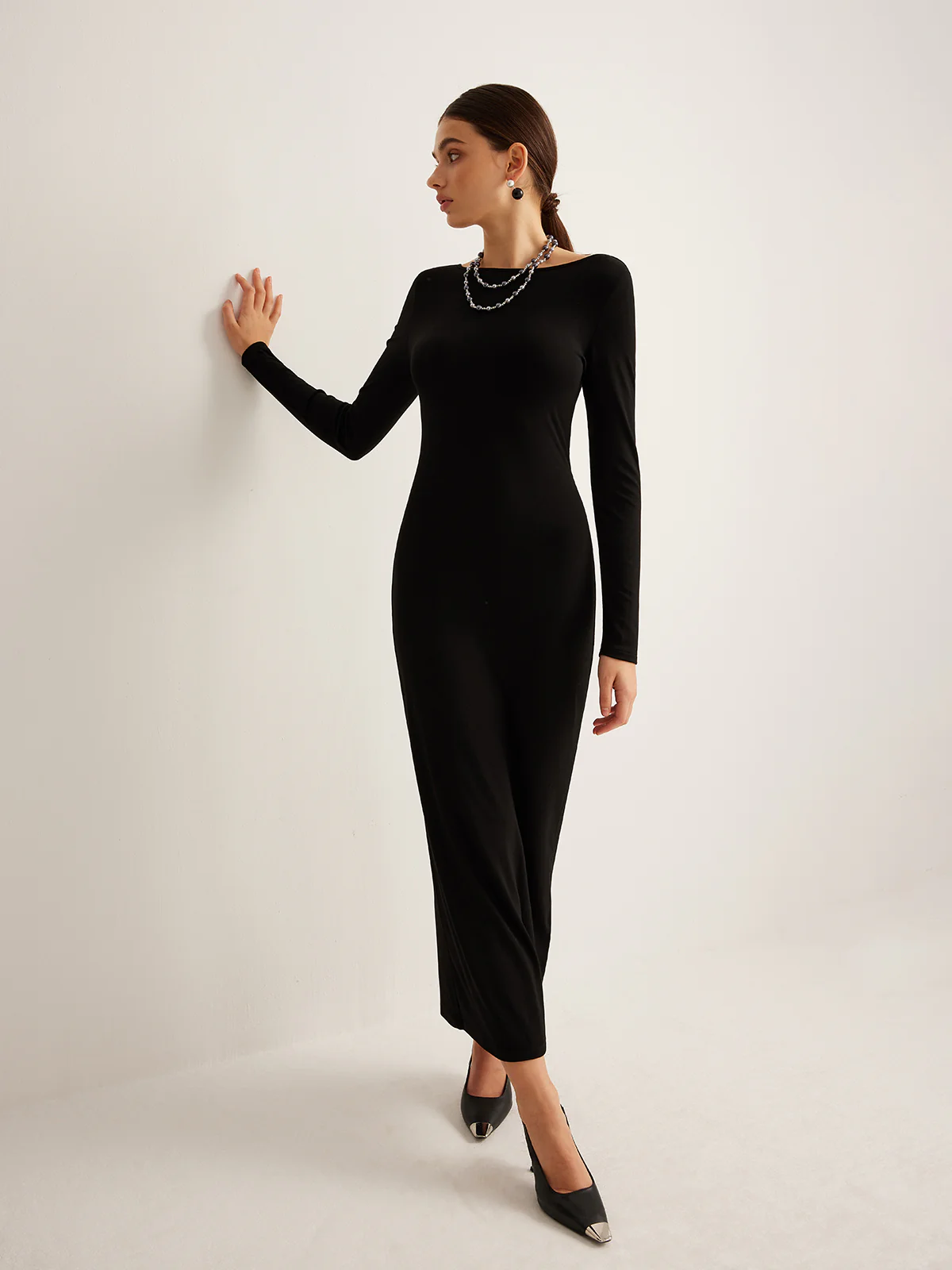 Bow Open Back Knit Dress - Image 2