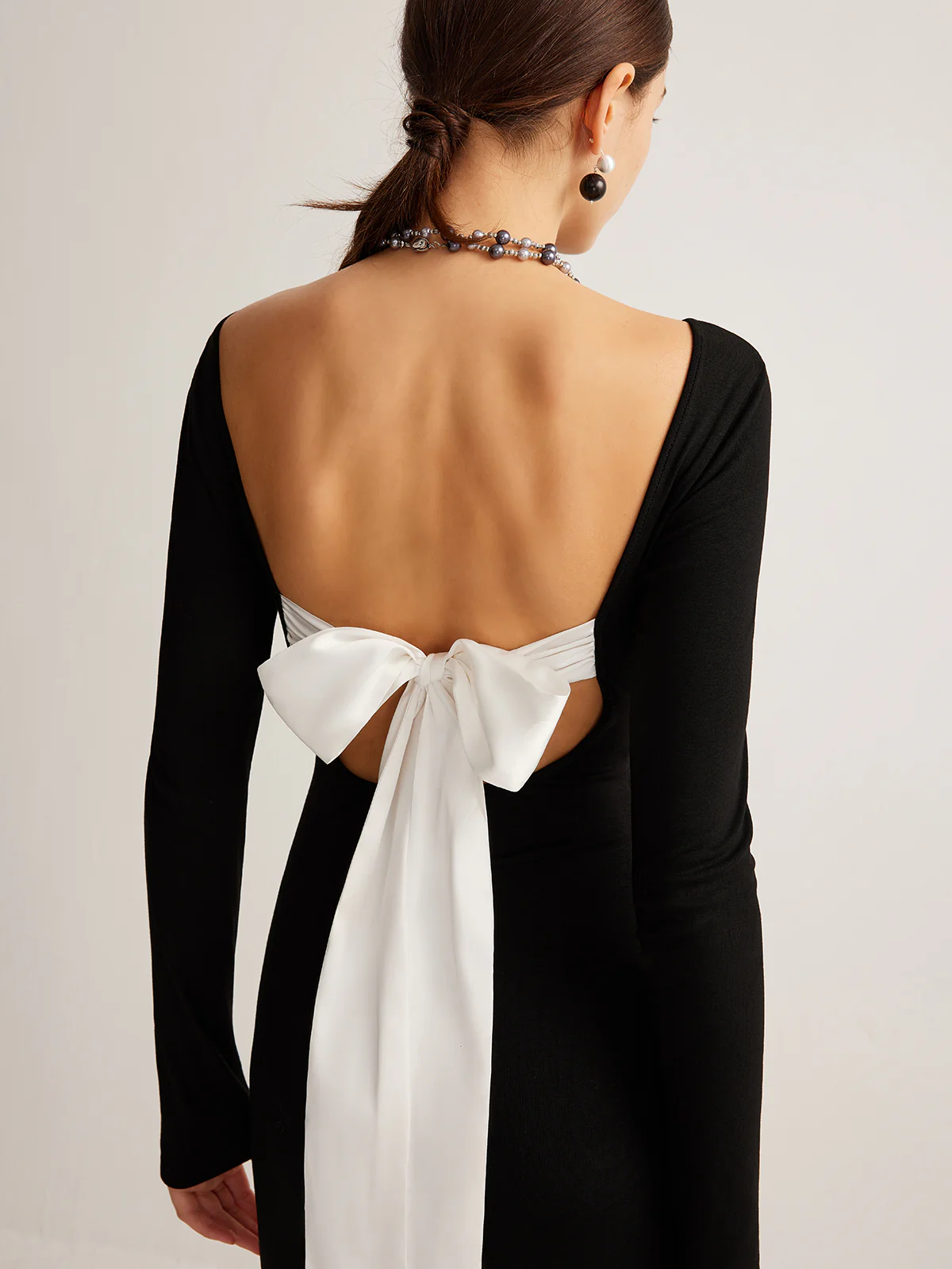 Bow Open Back Knit Dress - Image 5