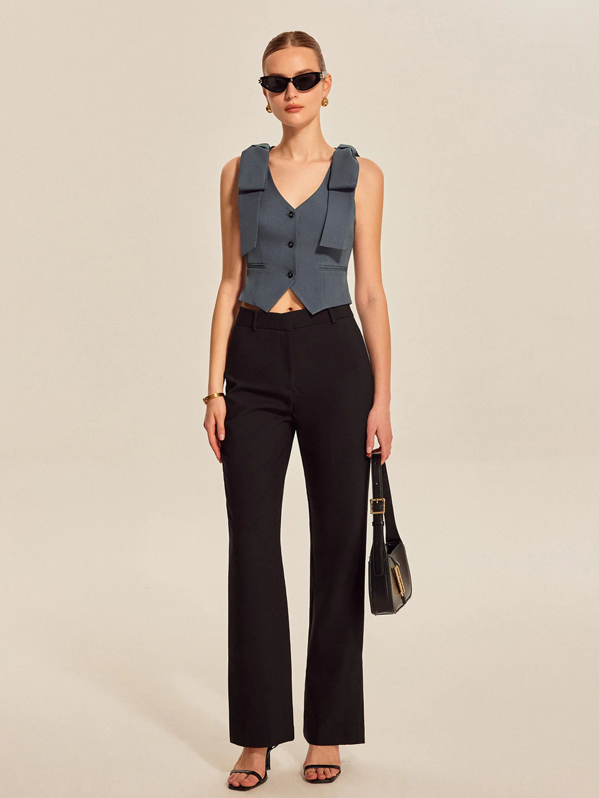 Bow Shoulder Tailored Vest - Image 2