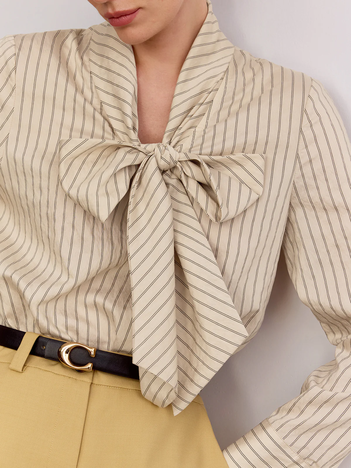 Bow Striped Long Sleeve Shirt - Image 5