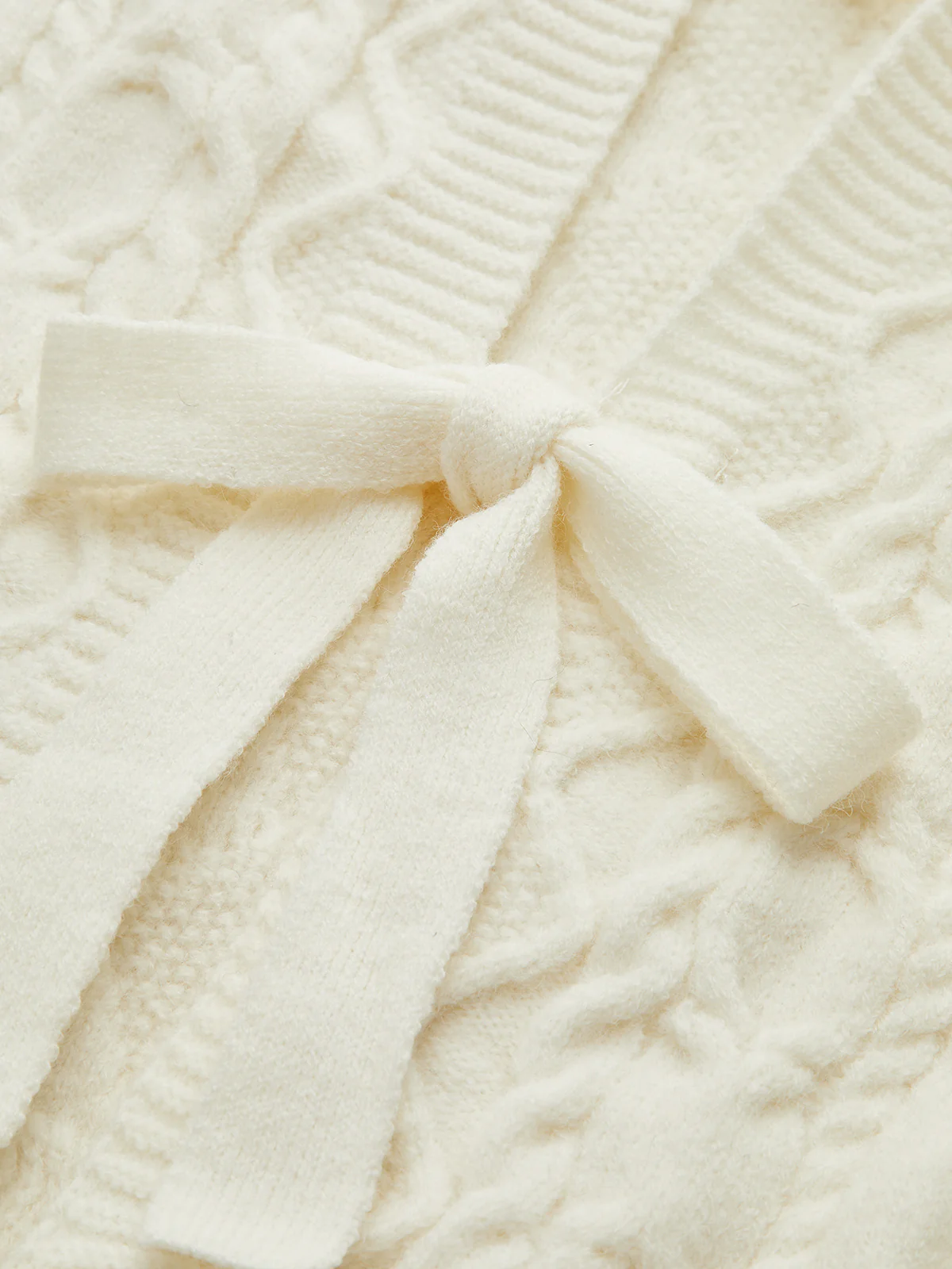 Bow Tie Cable Knit Cardigan - Image 3