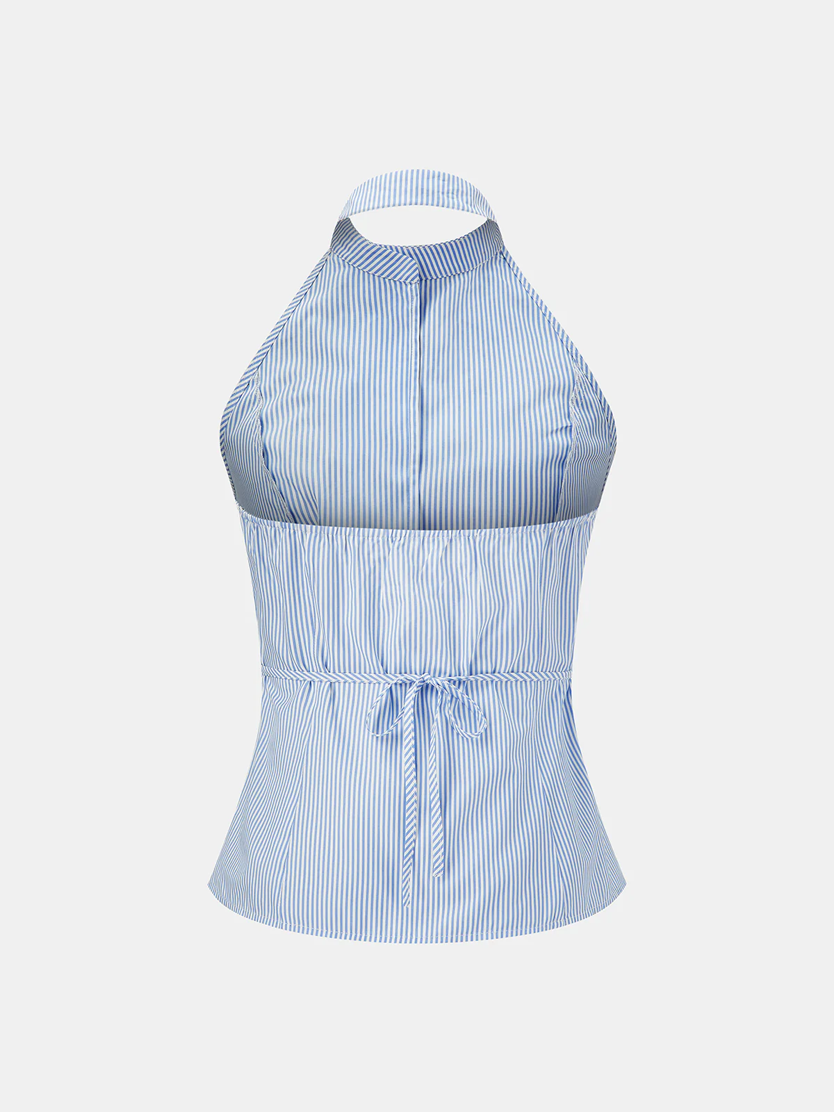Bow Tie Striped Halter Tank Top - Image 2