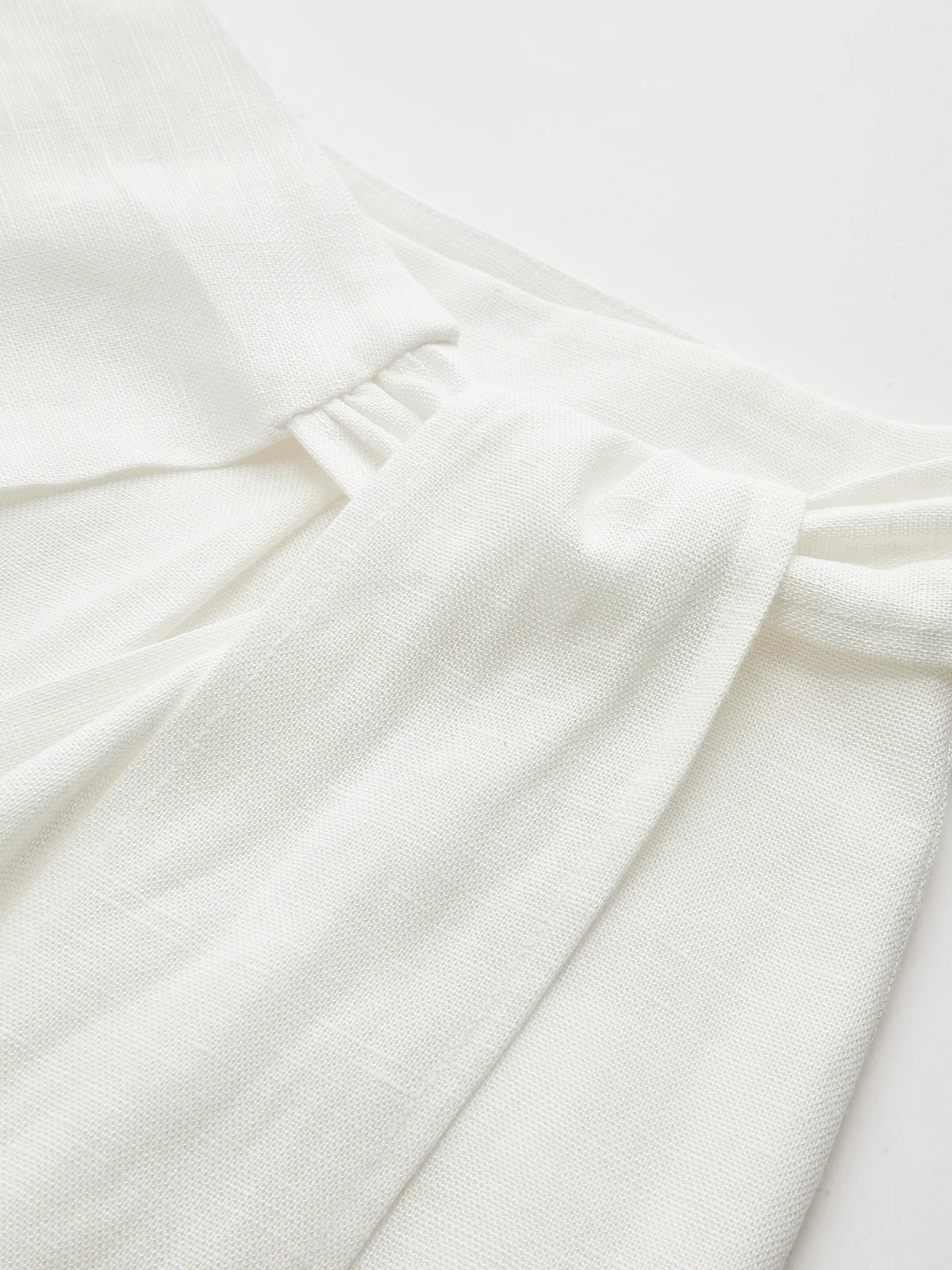 Bow Tie Wrap Linen Wide Leg Pants - Image 5