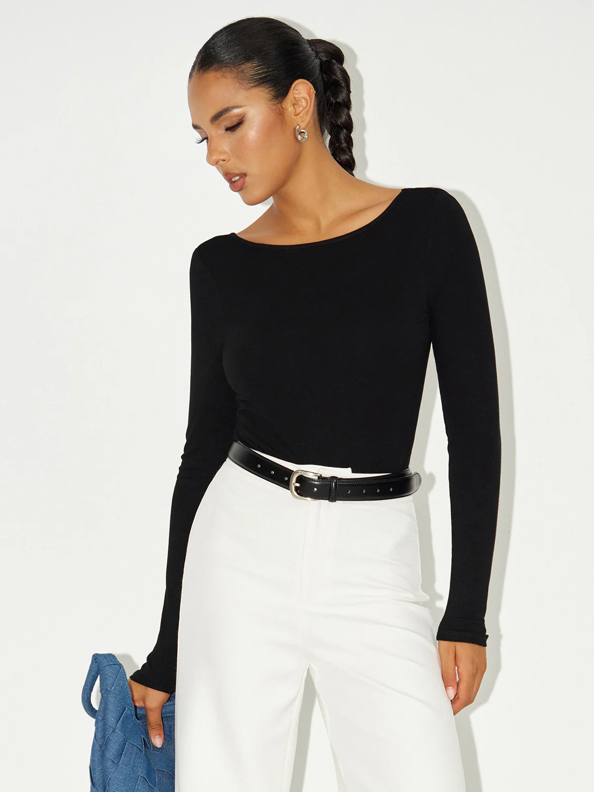 Bra-Free Long Sleeve Backless Bodysuit - Image 3