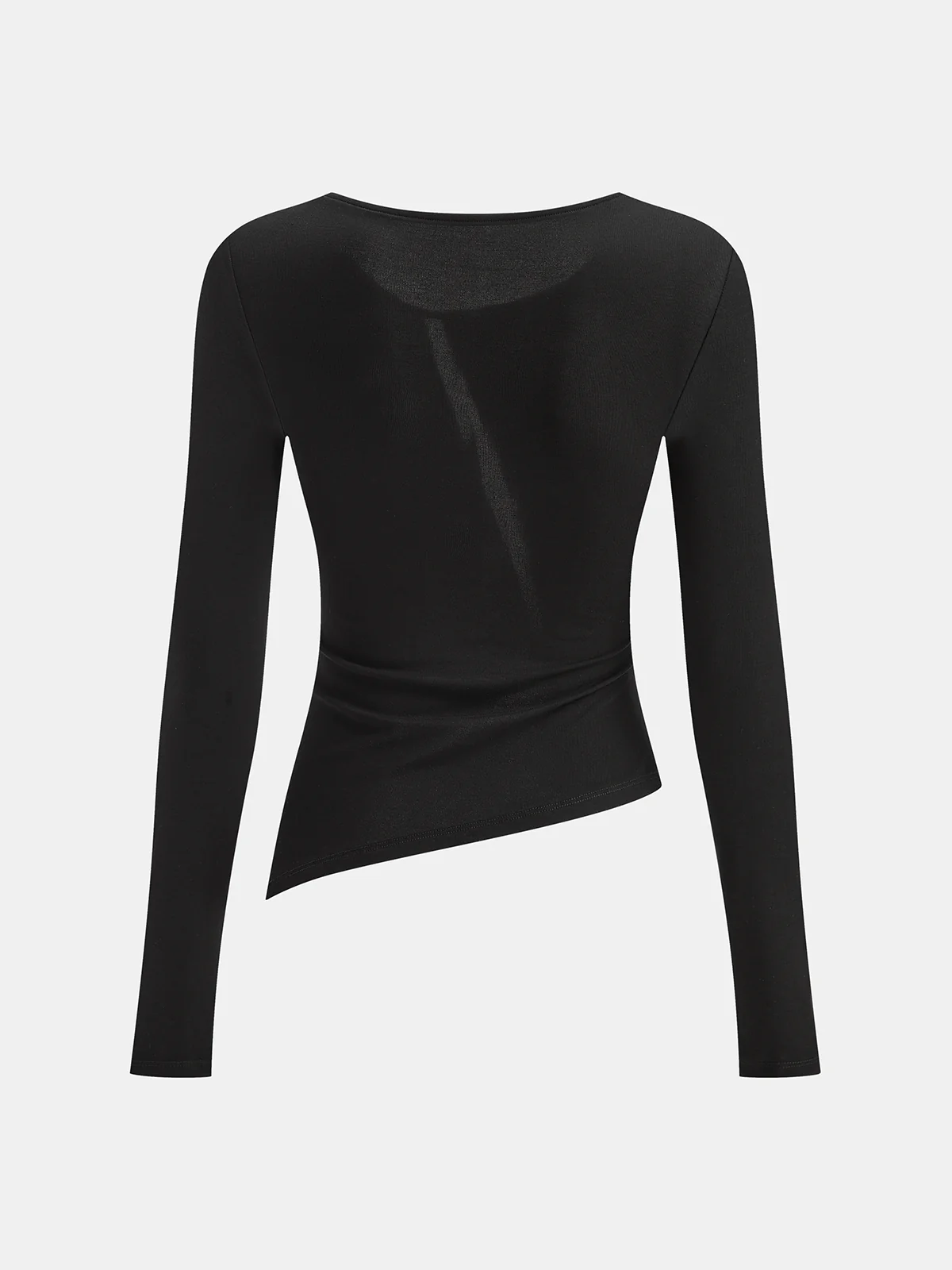 Bra-free Asymmetrical Round Neck Shirt - Image 2